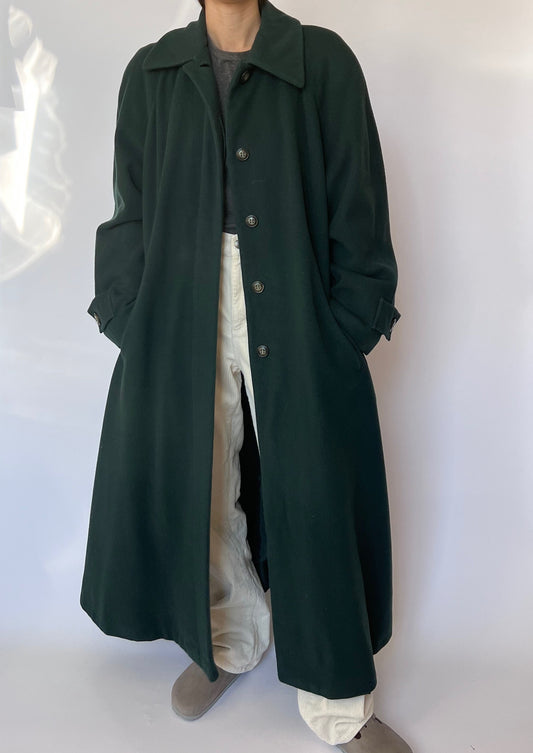 Forest green Maxi Wool Coat M