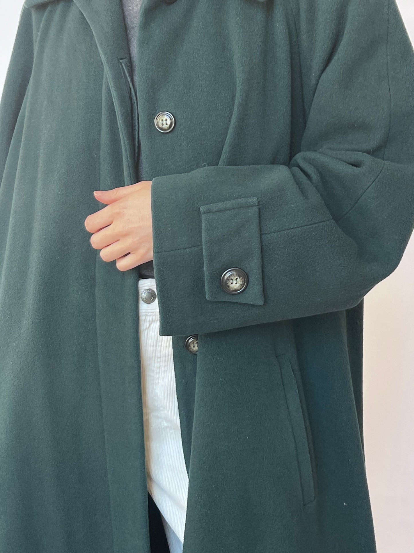 Forest green Maxi Wool Coat M