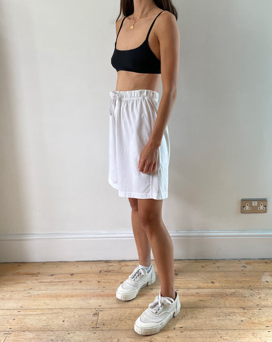 White Cotton Leisure Shorts Size S-M