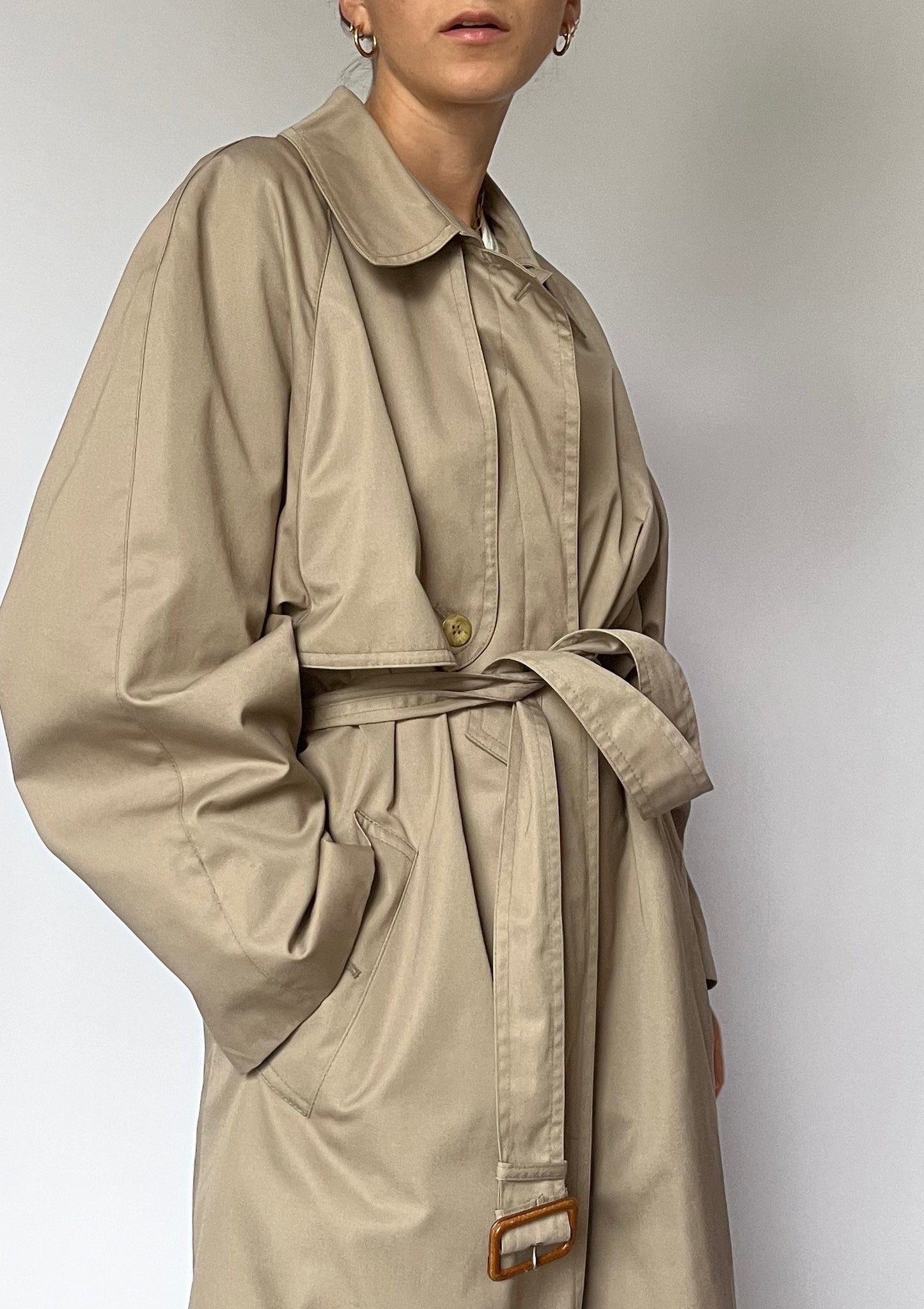 1970s Taupe Cape Trench S/M