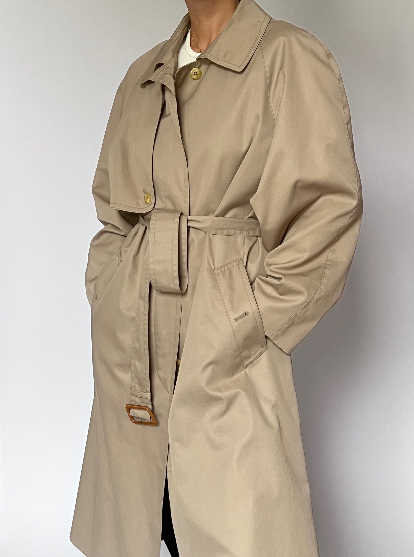 1970s Taupe Cape Trench S/M