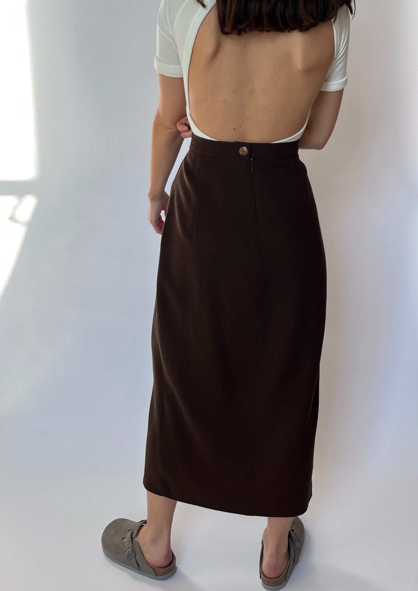 Dark Brown Wrap Skirt W'29" S/M