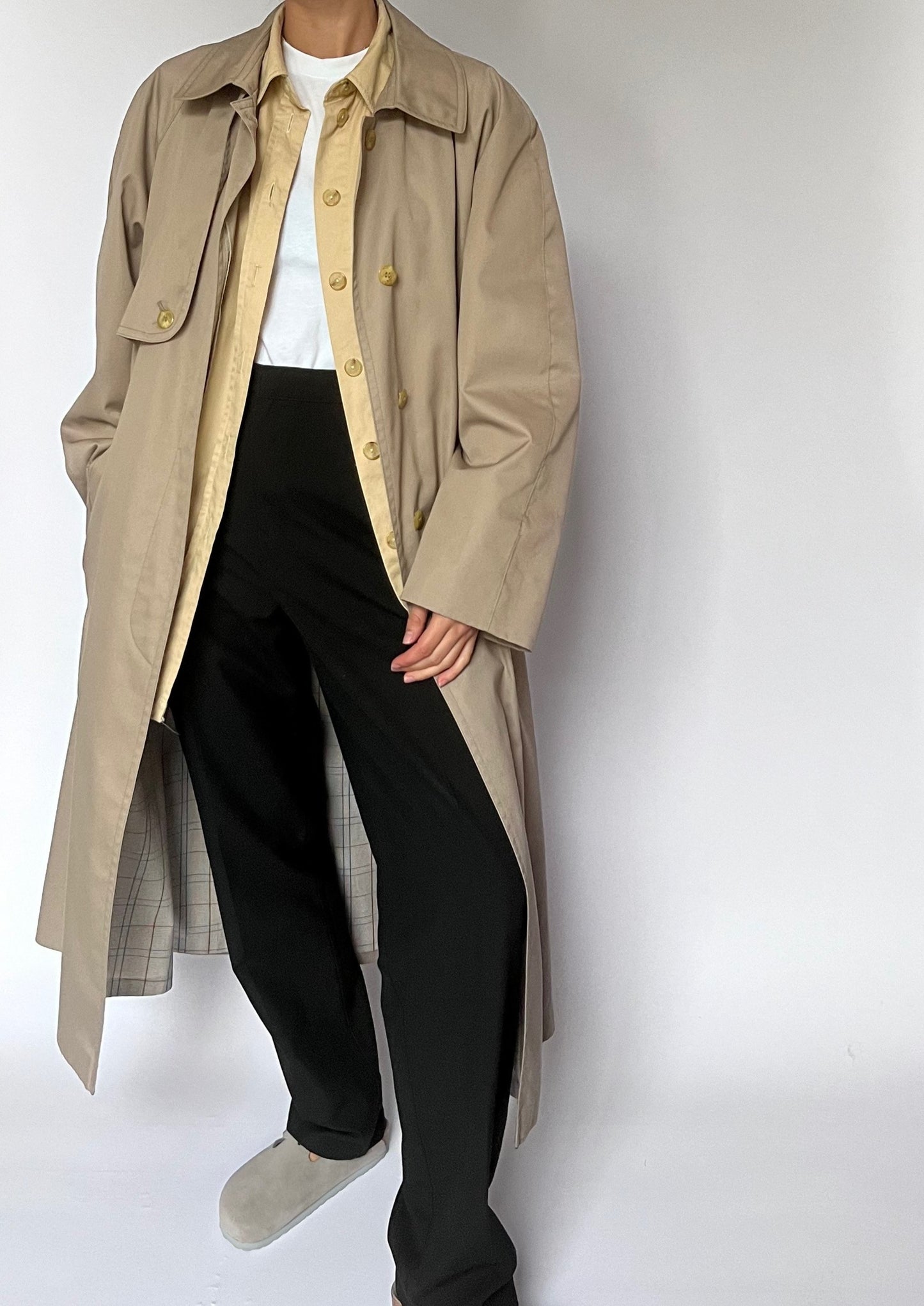 1970s Taupe Cape Trench S/M