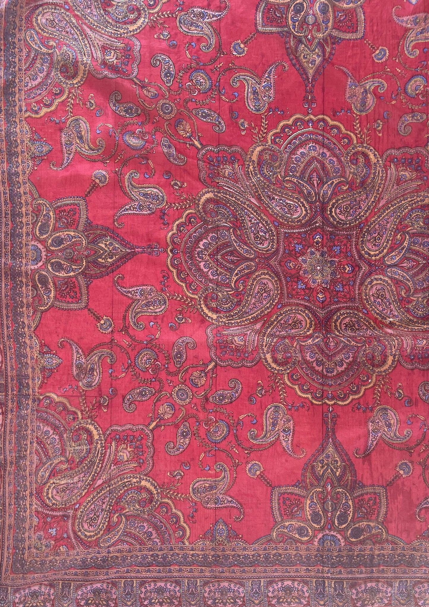 Vintage Silk Red Paisley Scarf