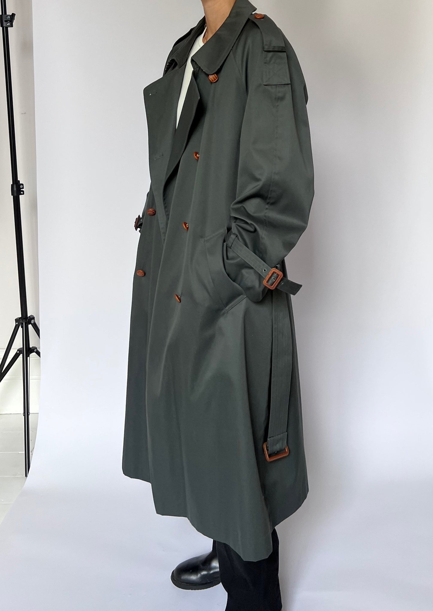 1990s Khaki Trench Coat S/M