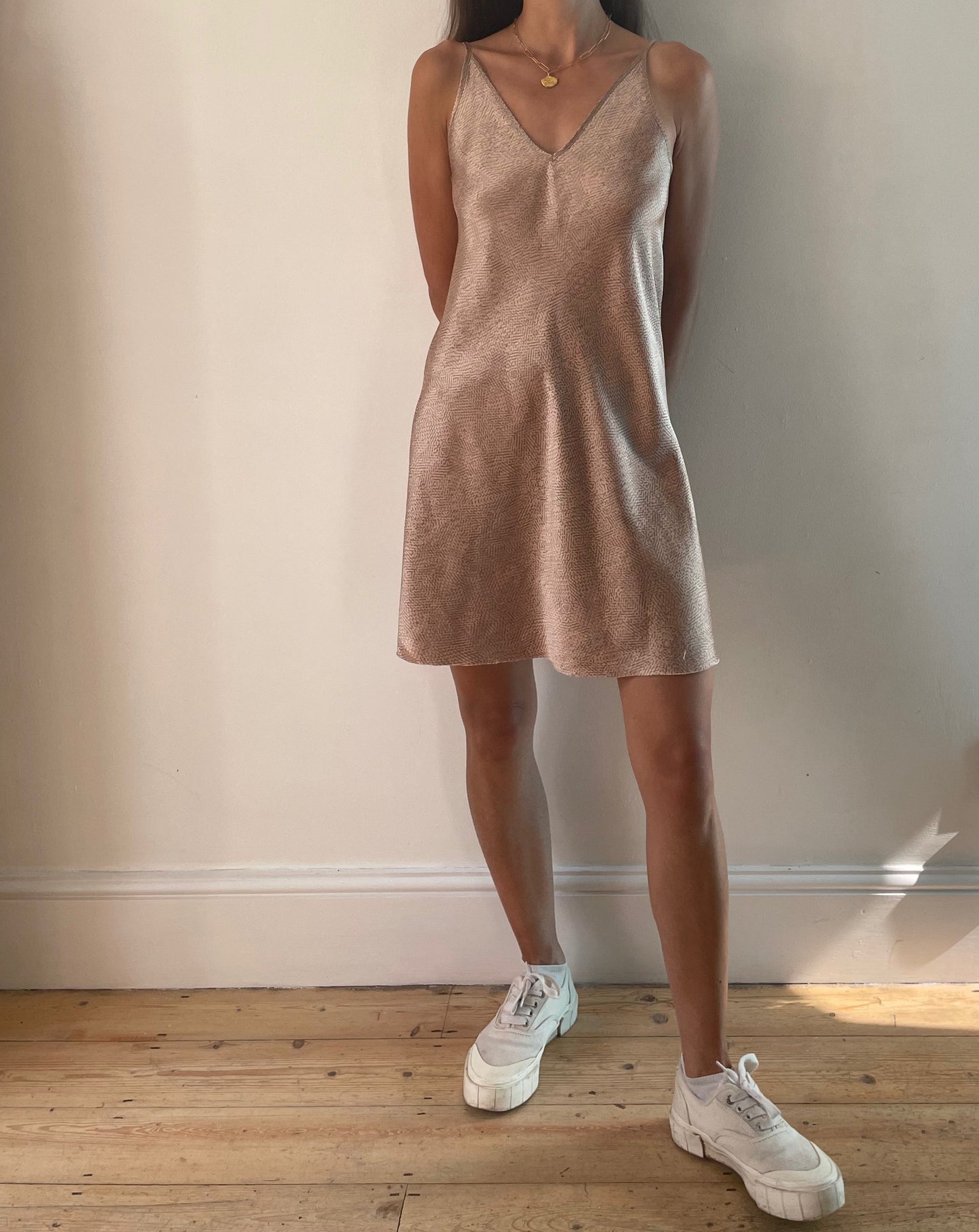 Neutral 90s Minimal Slip Dress Size XS-S