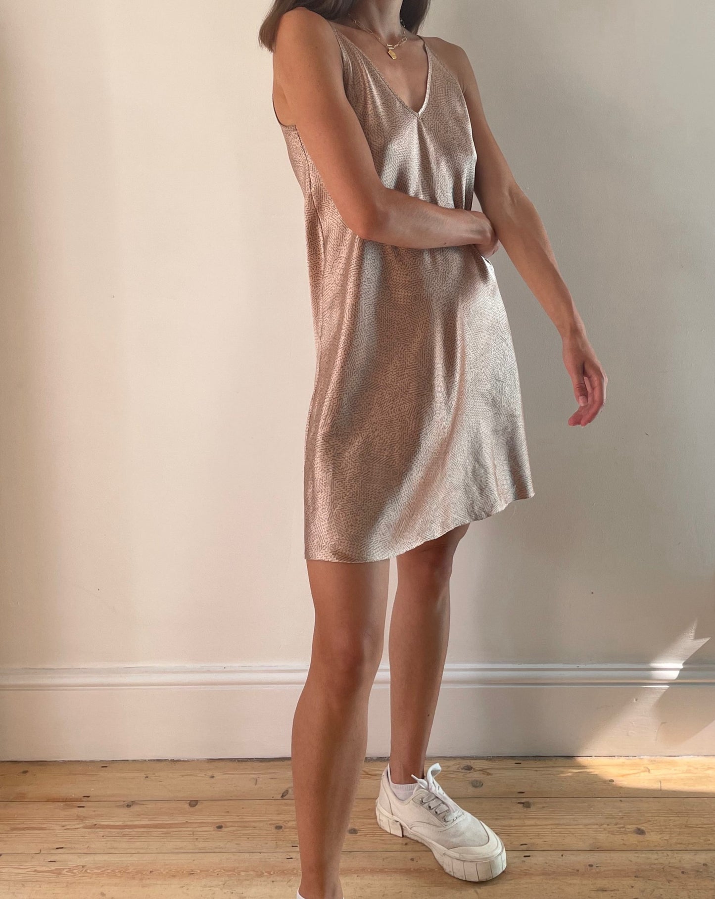 Neutral 90s Minimal Slip Dress Size XS-S