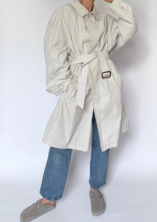 Vintage Dove Grey Trench Coat S/M