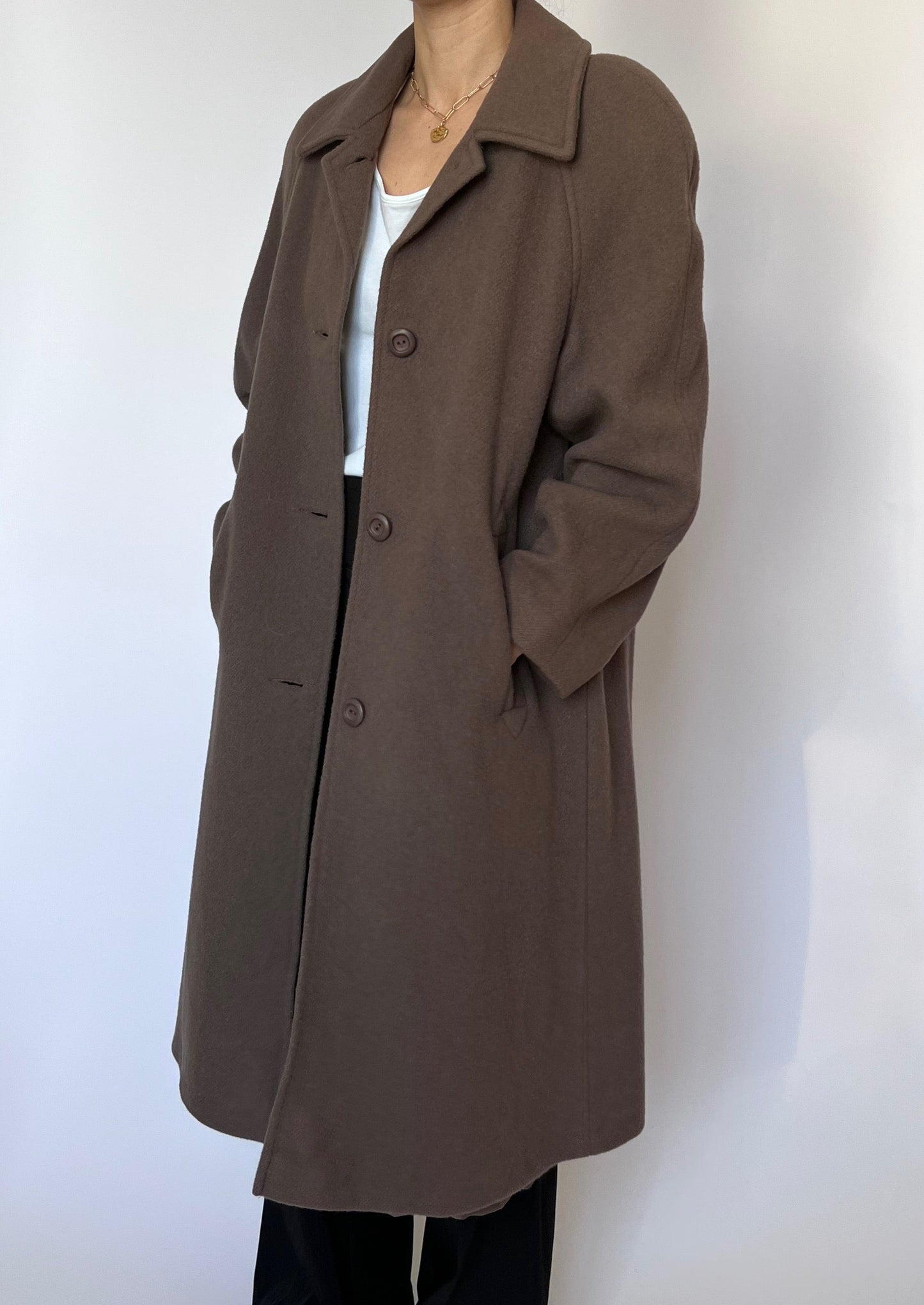 70s Brown Wool Coat XS/S/M