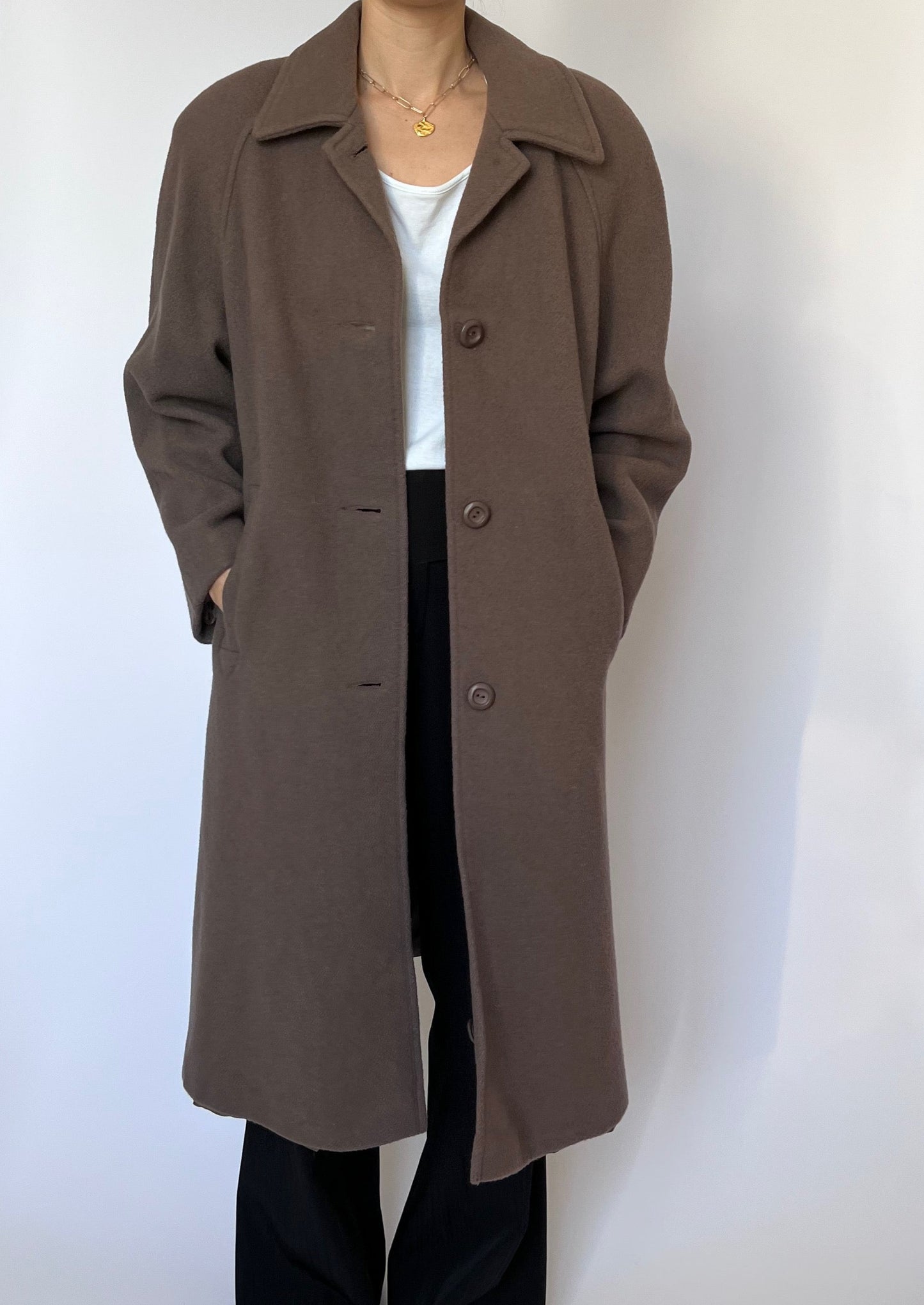 70s Brown Wool Coat XS/S/M