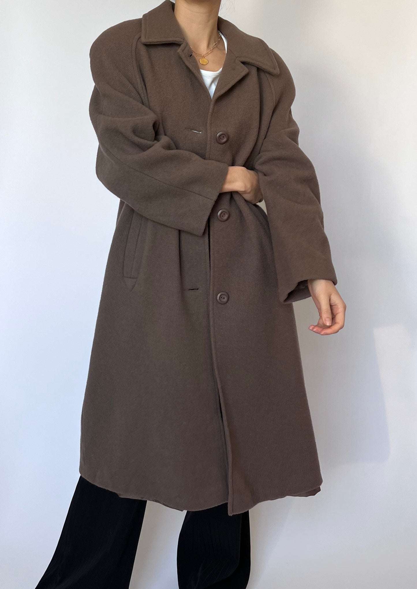 70s Brown Wool Coat XS/S/M