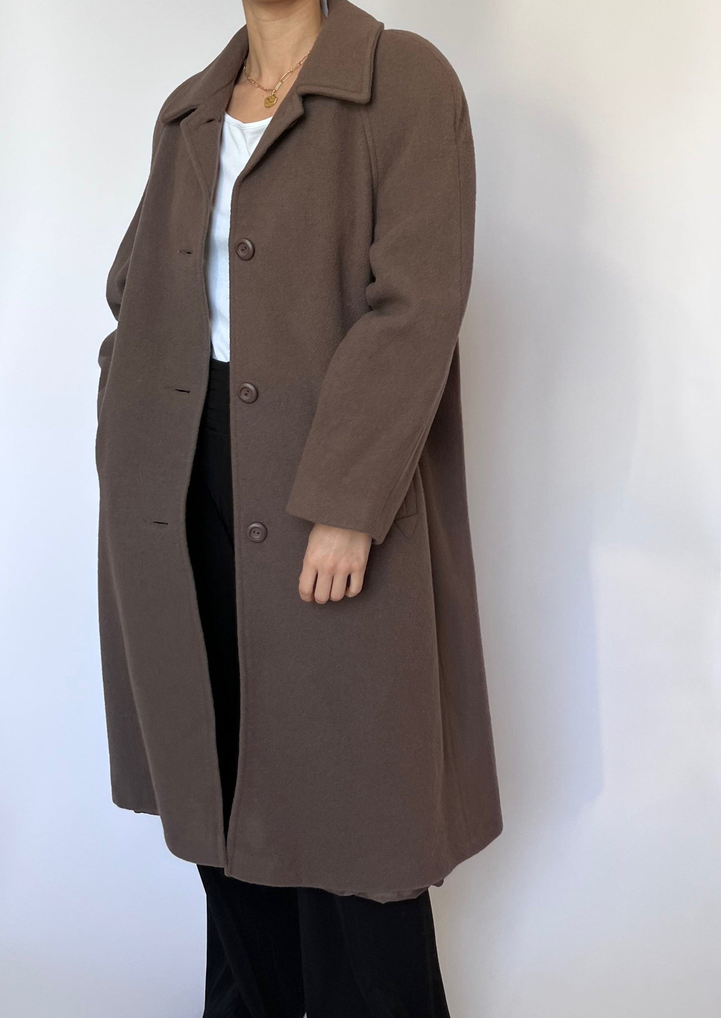 70s Brown Wool Coat XS/S/M