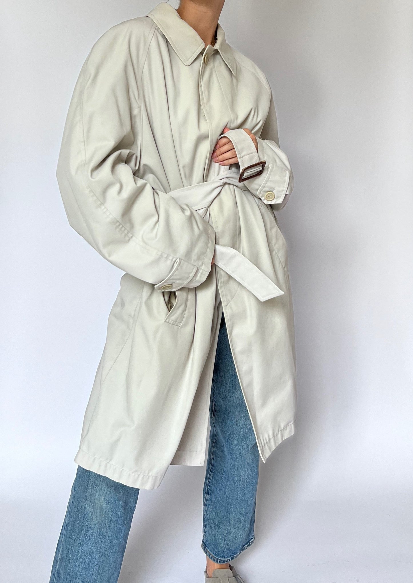 Vintage Dove Grey Trench Coat S/M