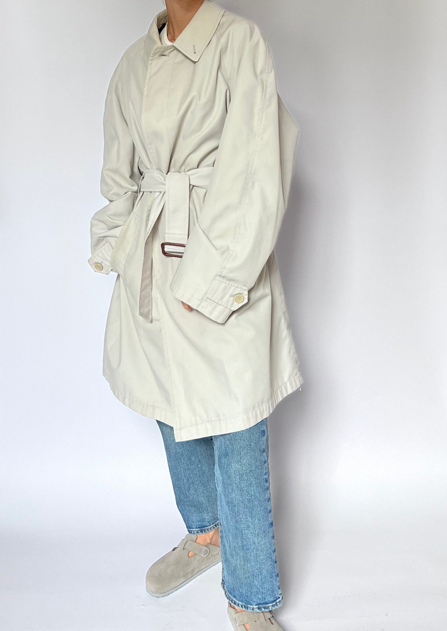 Vintage Dove Grey Trench Coat S/M