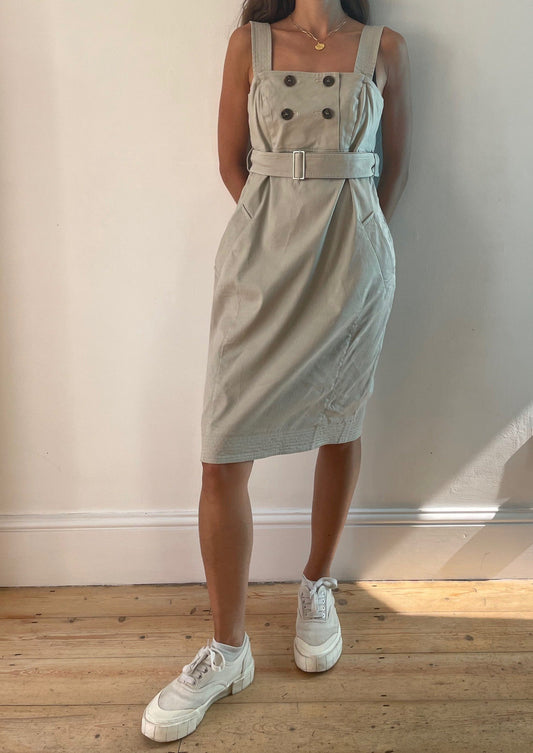 Vintage MaxMara Beige Pinafore Dress S