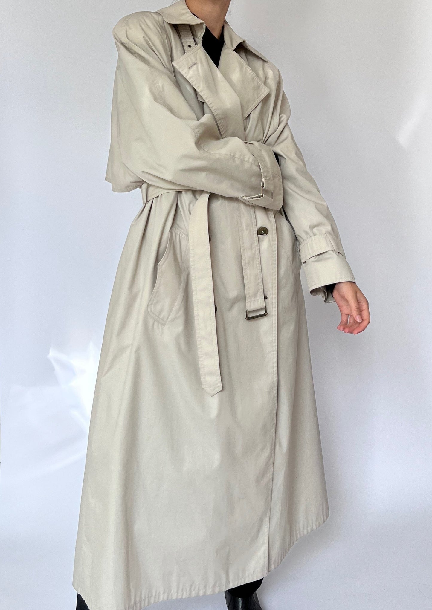 1990s Neutral Trench Coat S/M