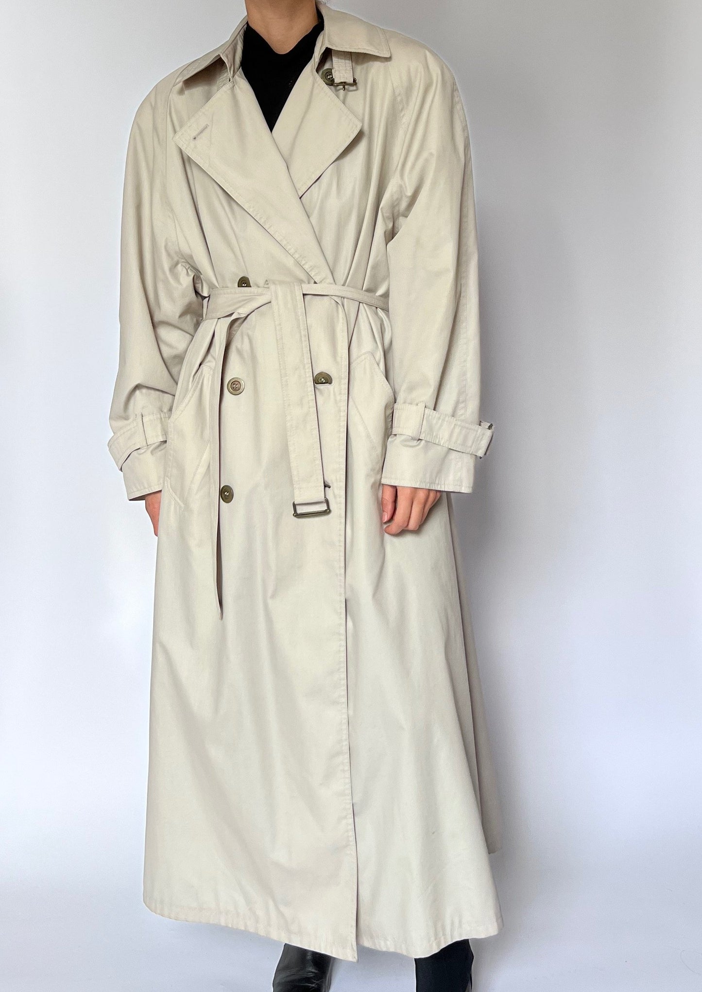 1990s Neutral Trench Coat S/M