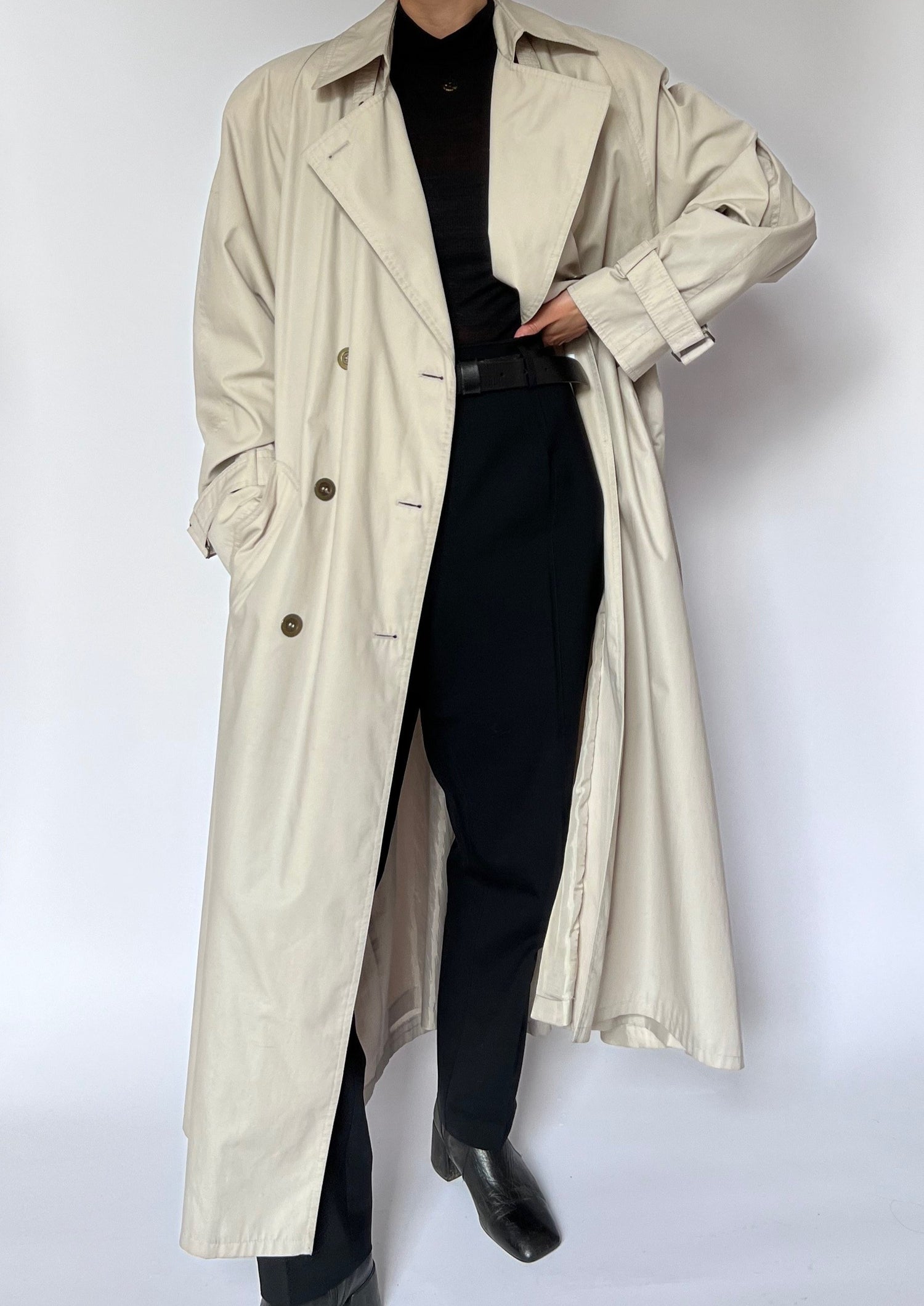 1990s Neutral Trench Coat S/M