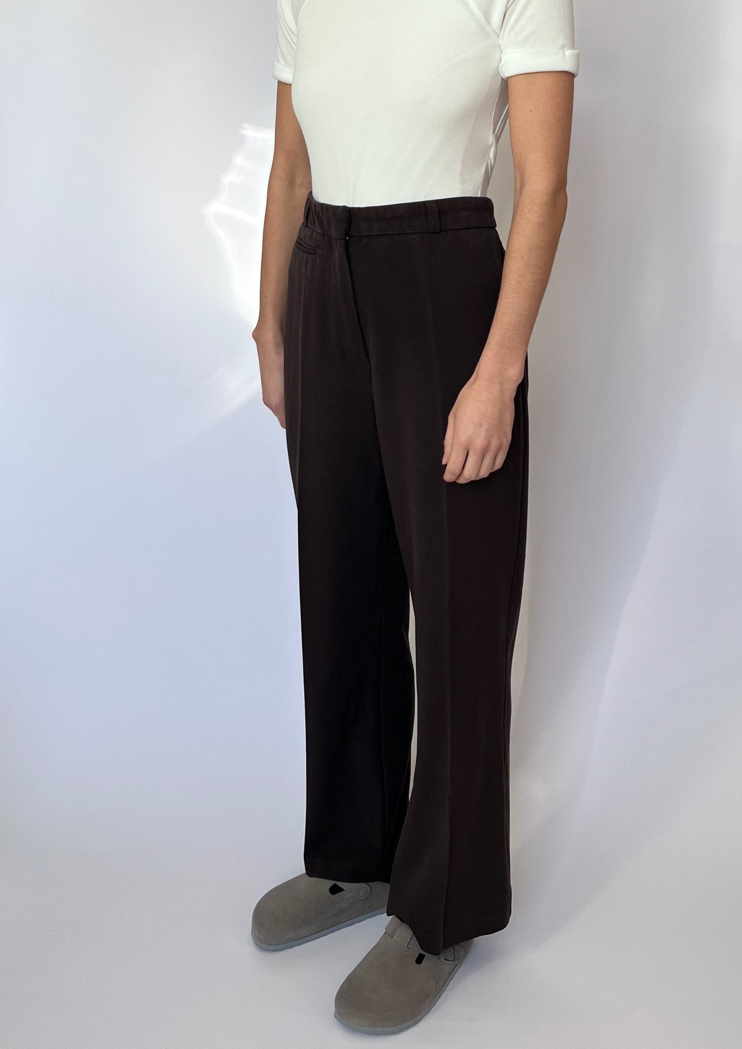 Brown Wide Leg Trousers W'27" S