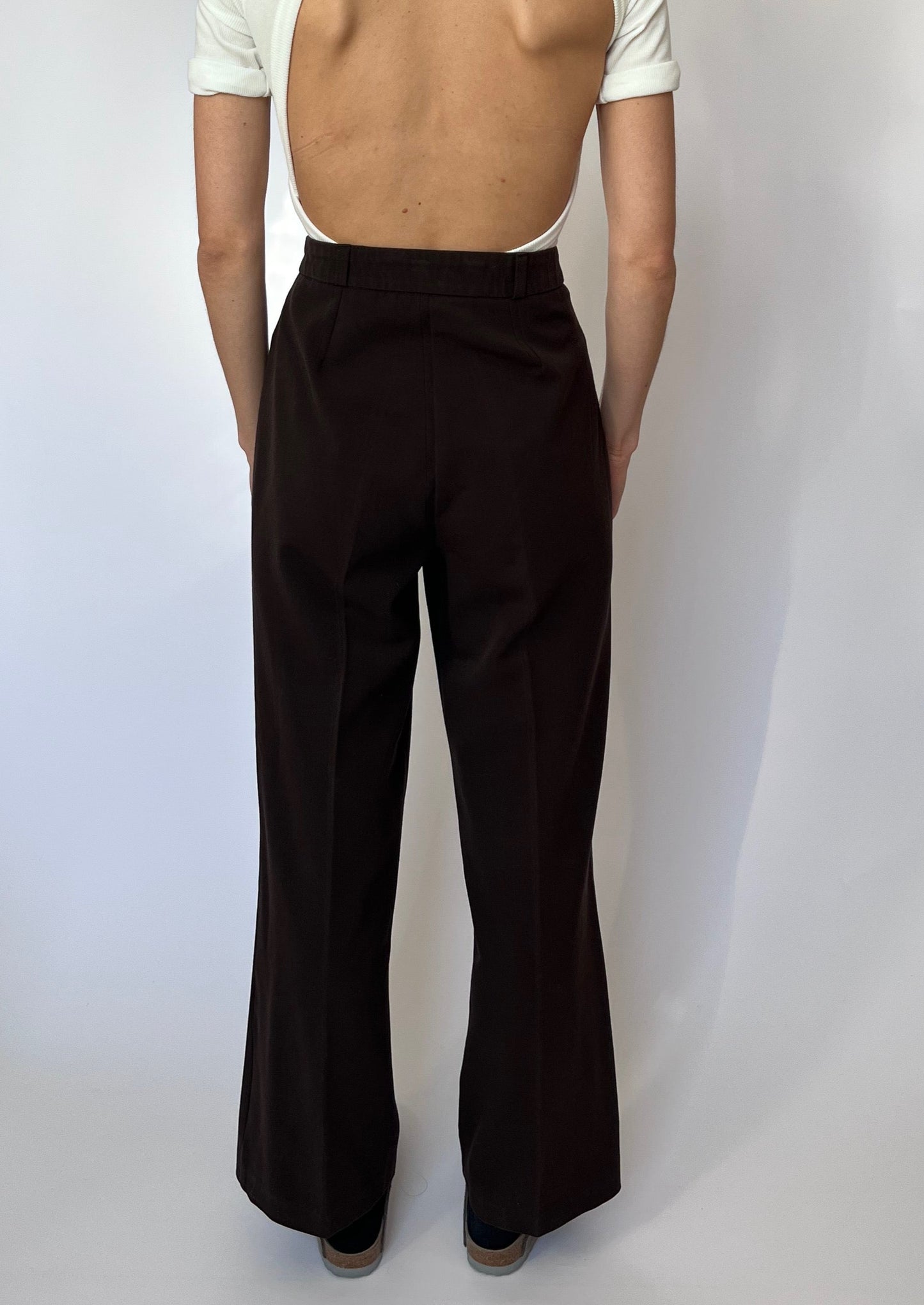 Brown Wide Leg Trousers W'27" S