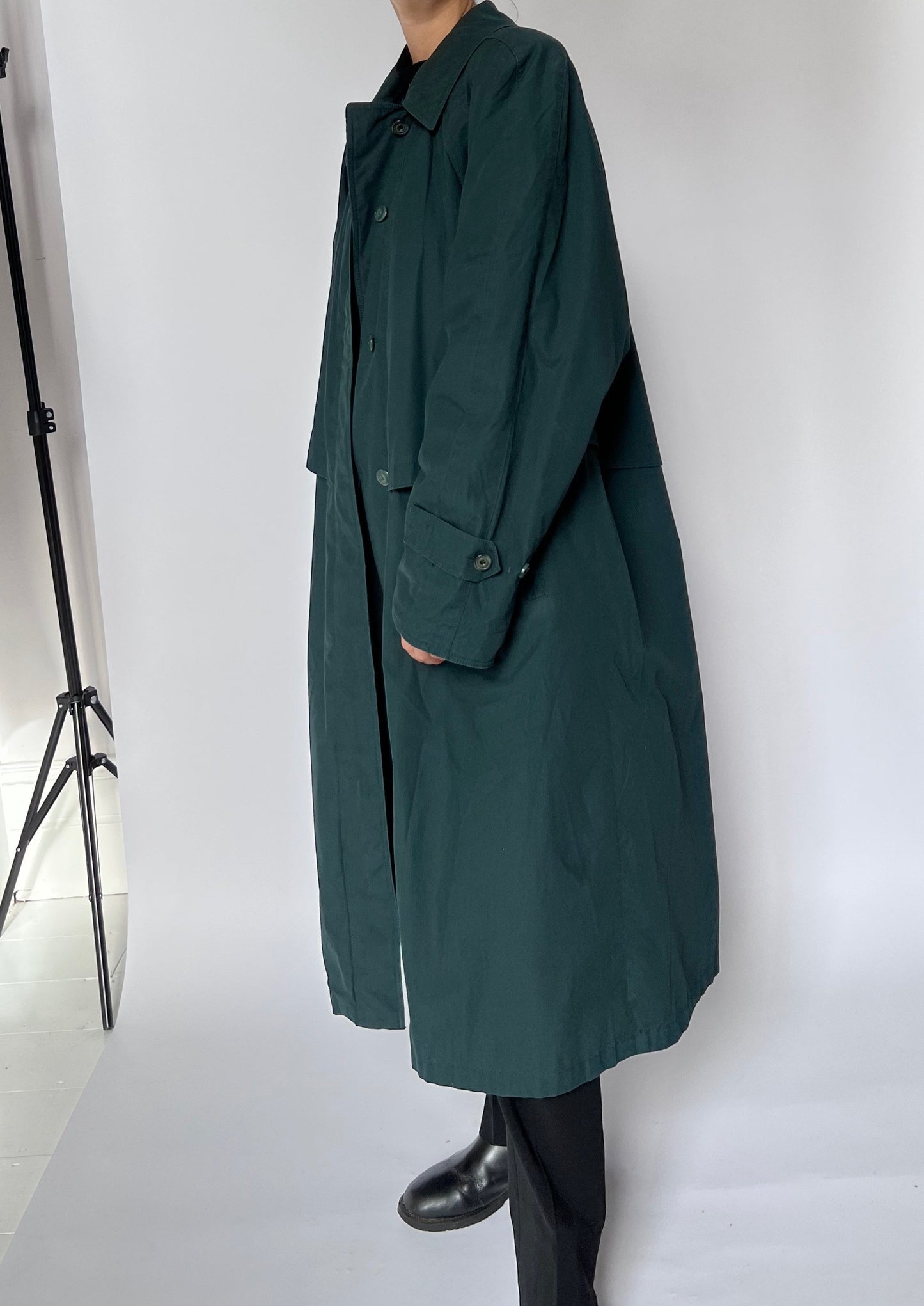 Vintage Dark Green Winter Trench M/L