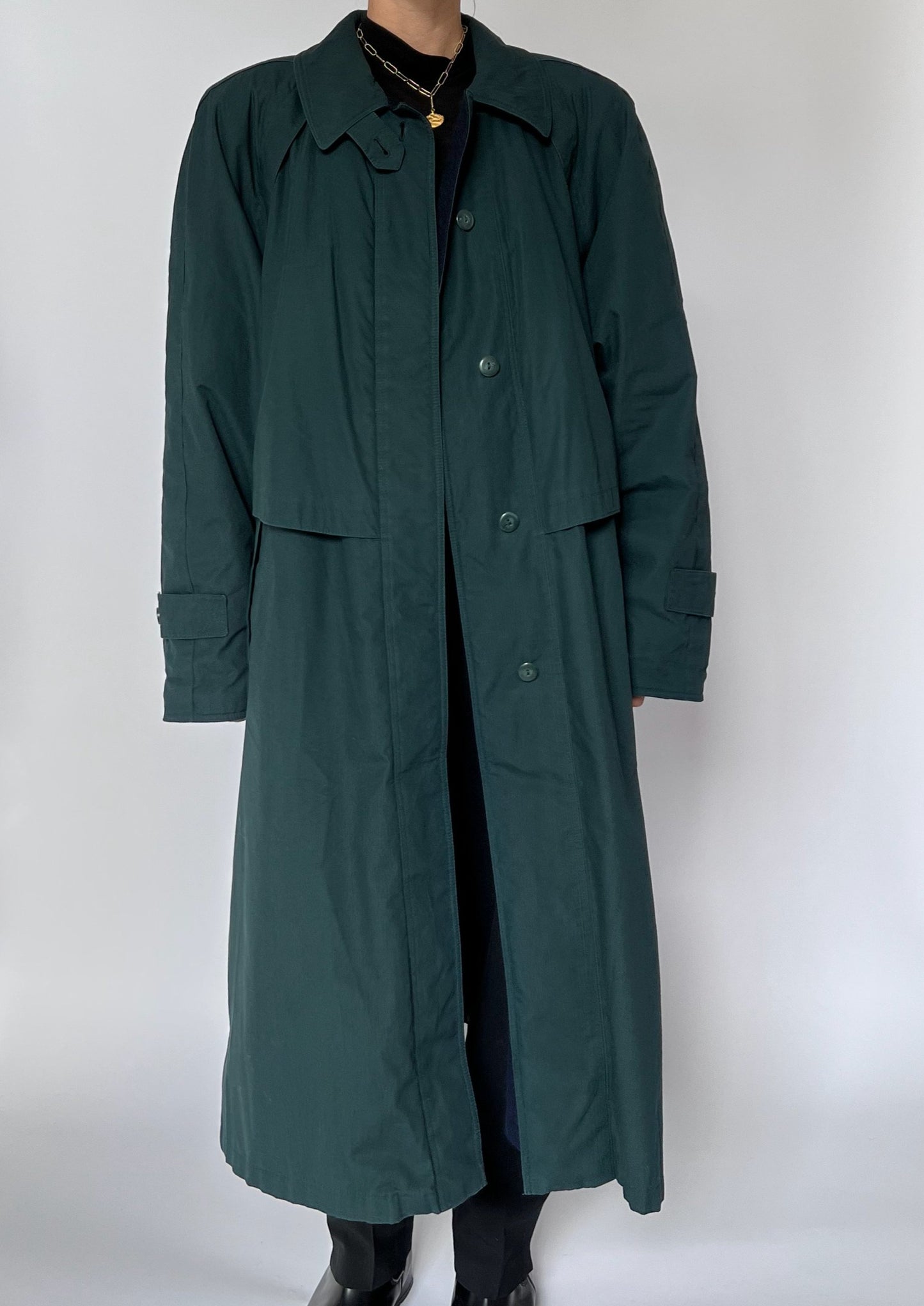 Vintage Dark Green Winter Trench M/L