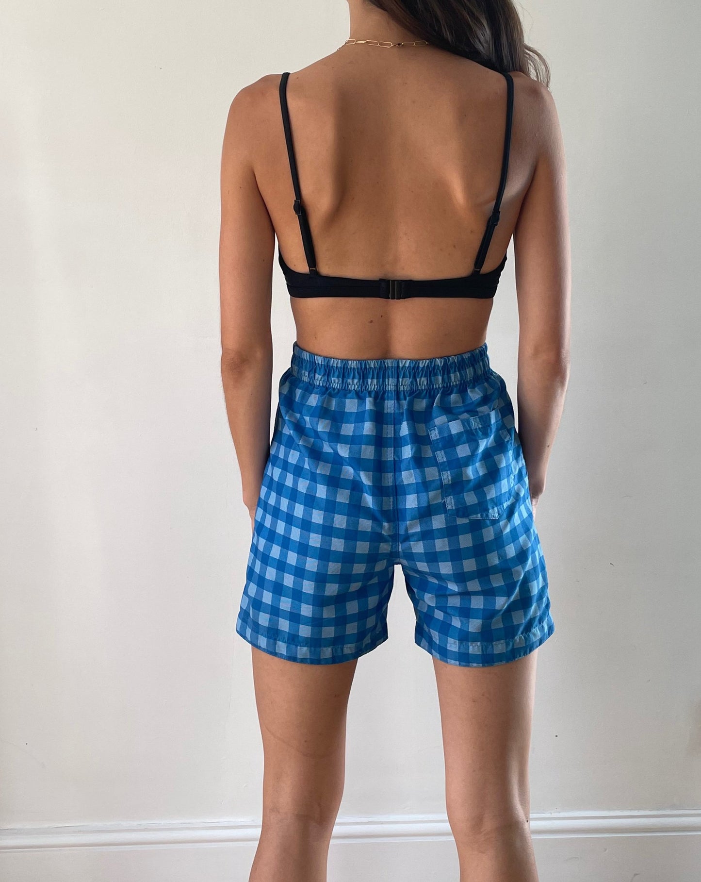 Blue Checked Sport Shorts Size XS-S