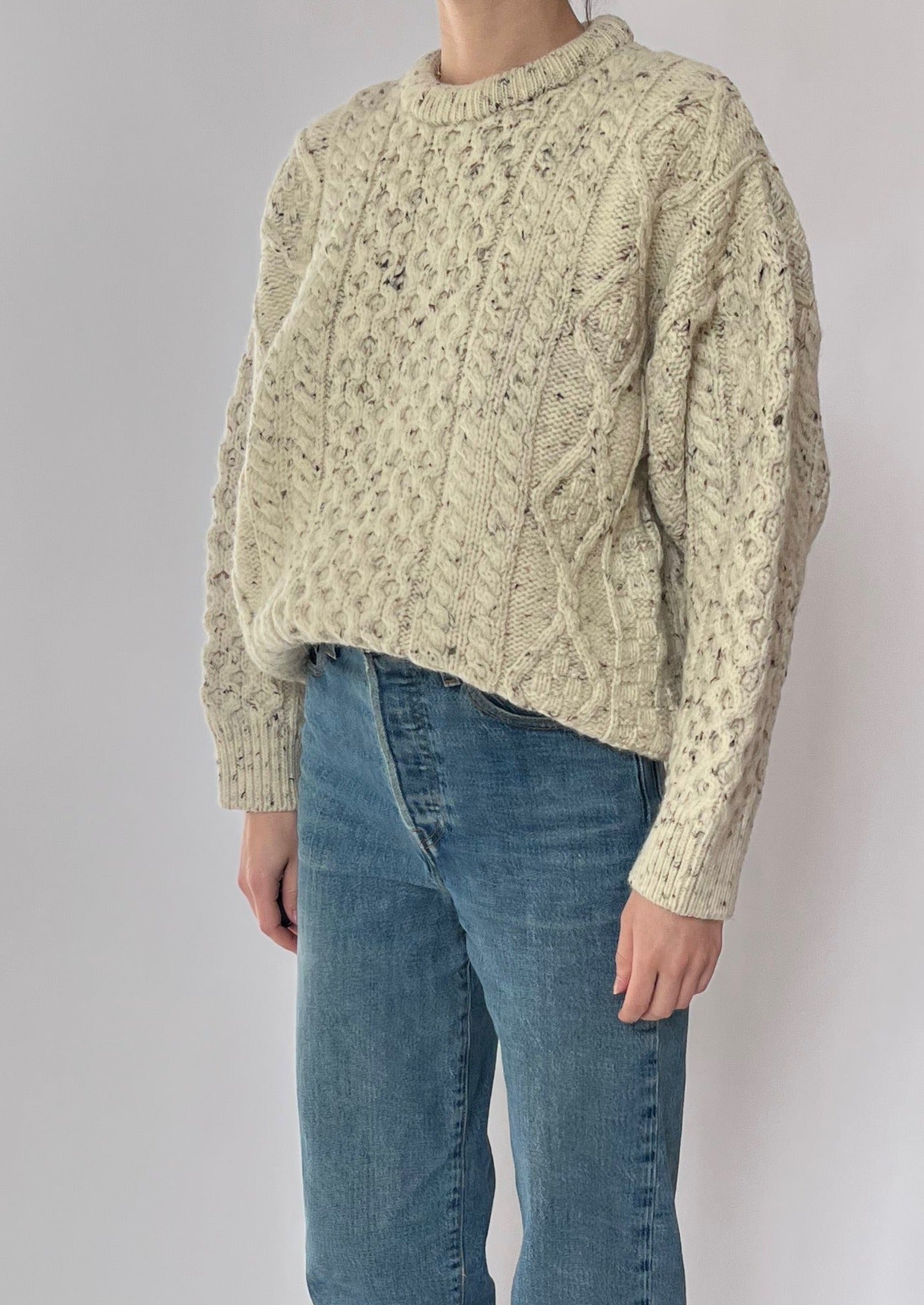 Vintage 70s Aran Wool Jumper S/M