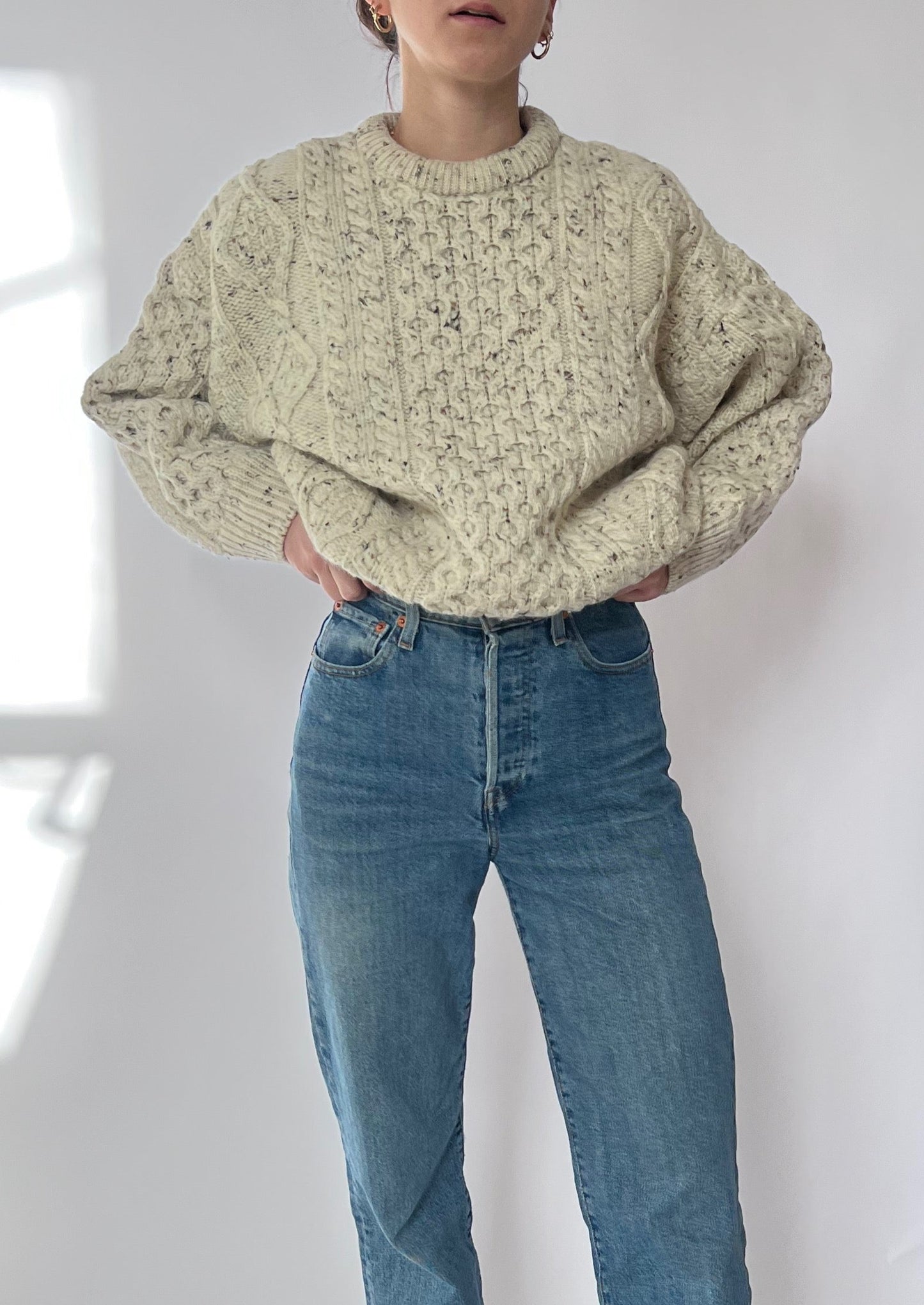 Vintage 70s Aran Wool Jumper S/M