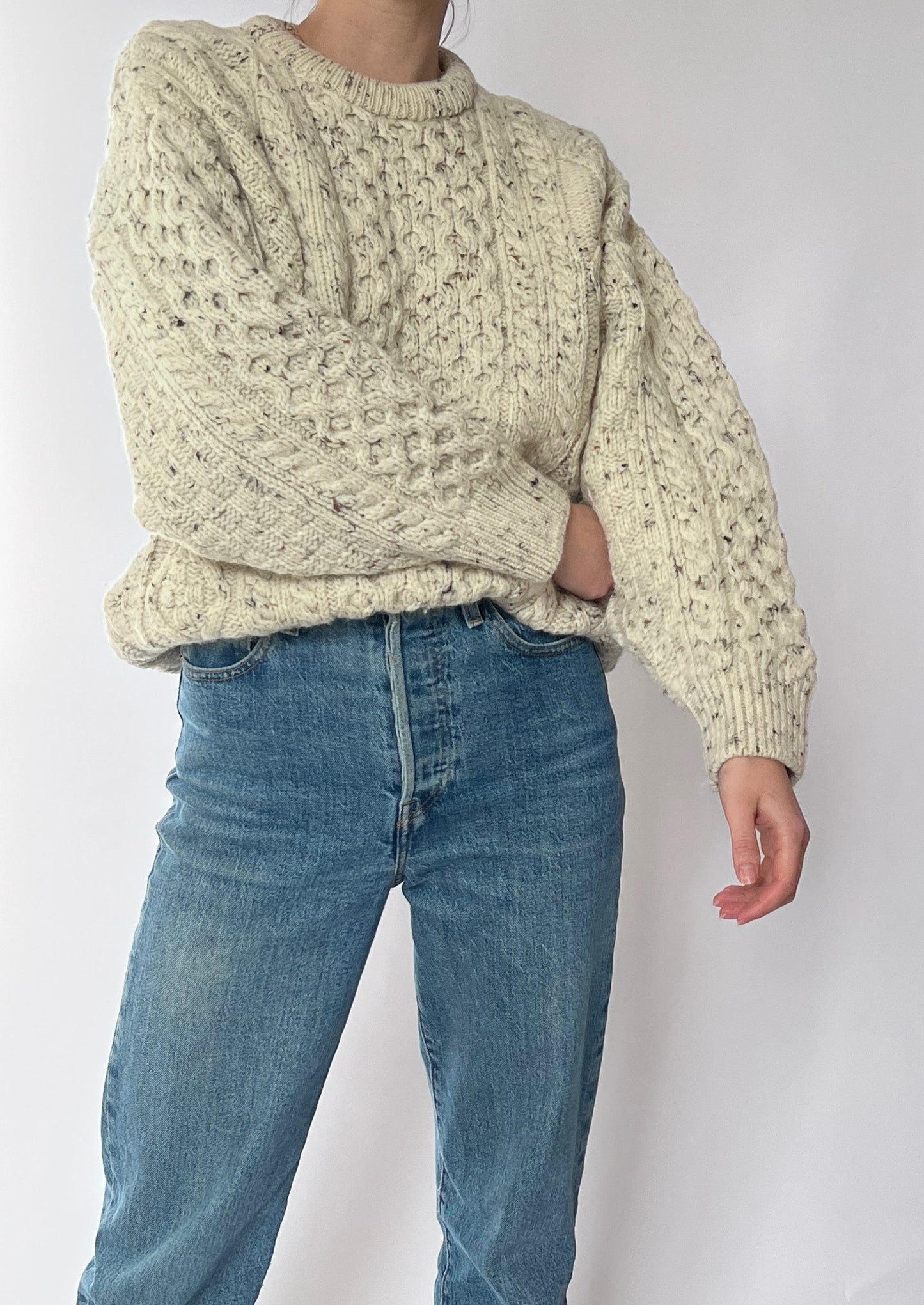 Vintage 70s Aran Wool Jumper S/M