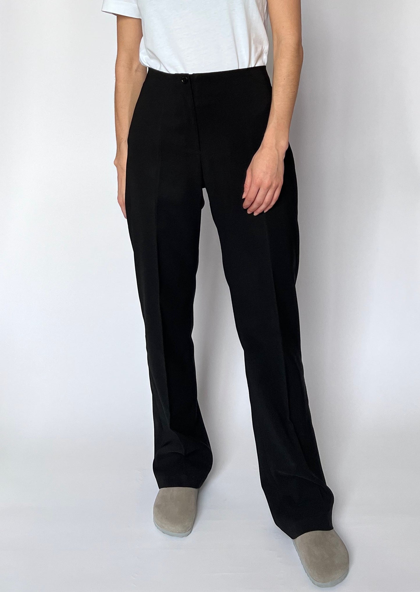 Essential 90s Black Straight Trousers W'29"