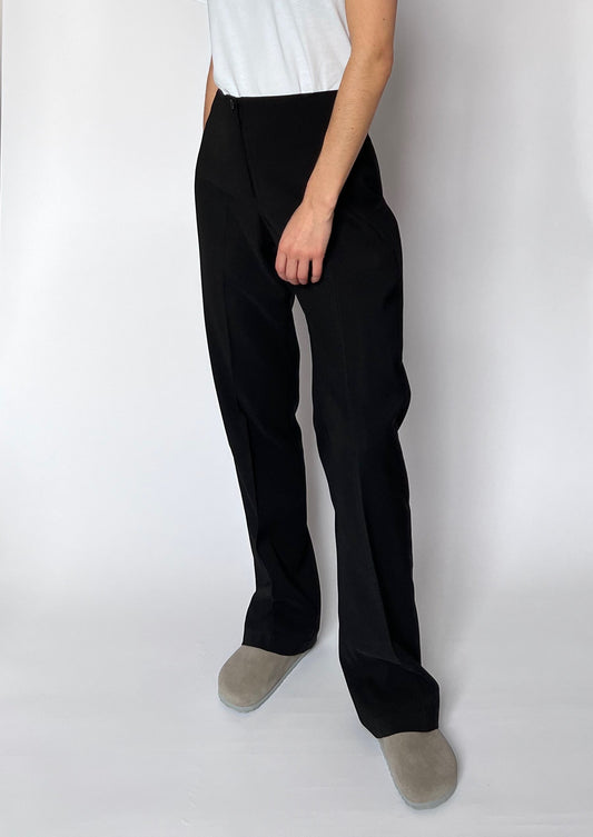 Essential 90s Black Straight Trousers W'29"