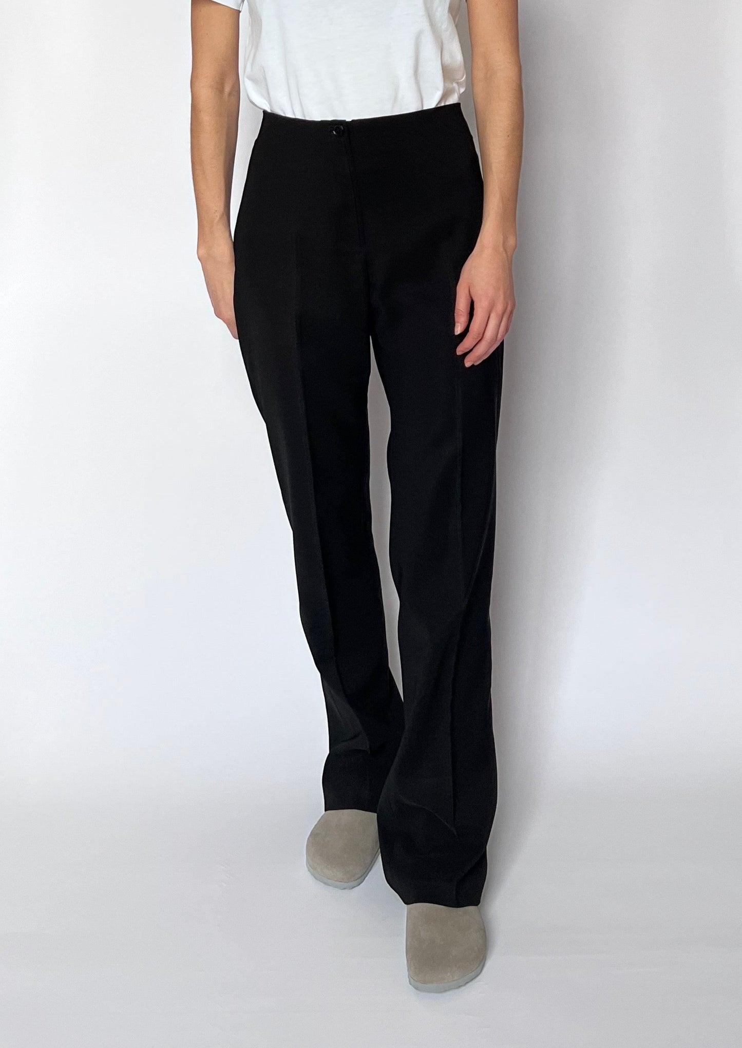 Essential 90s Black Straight Trousers W'29"