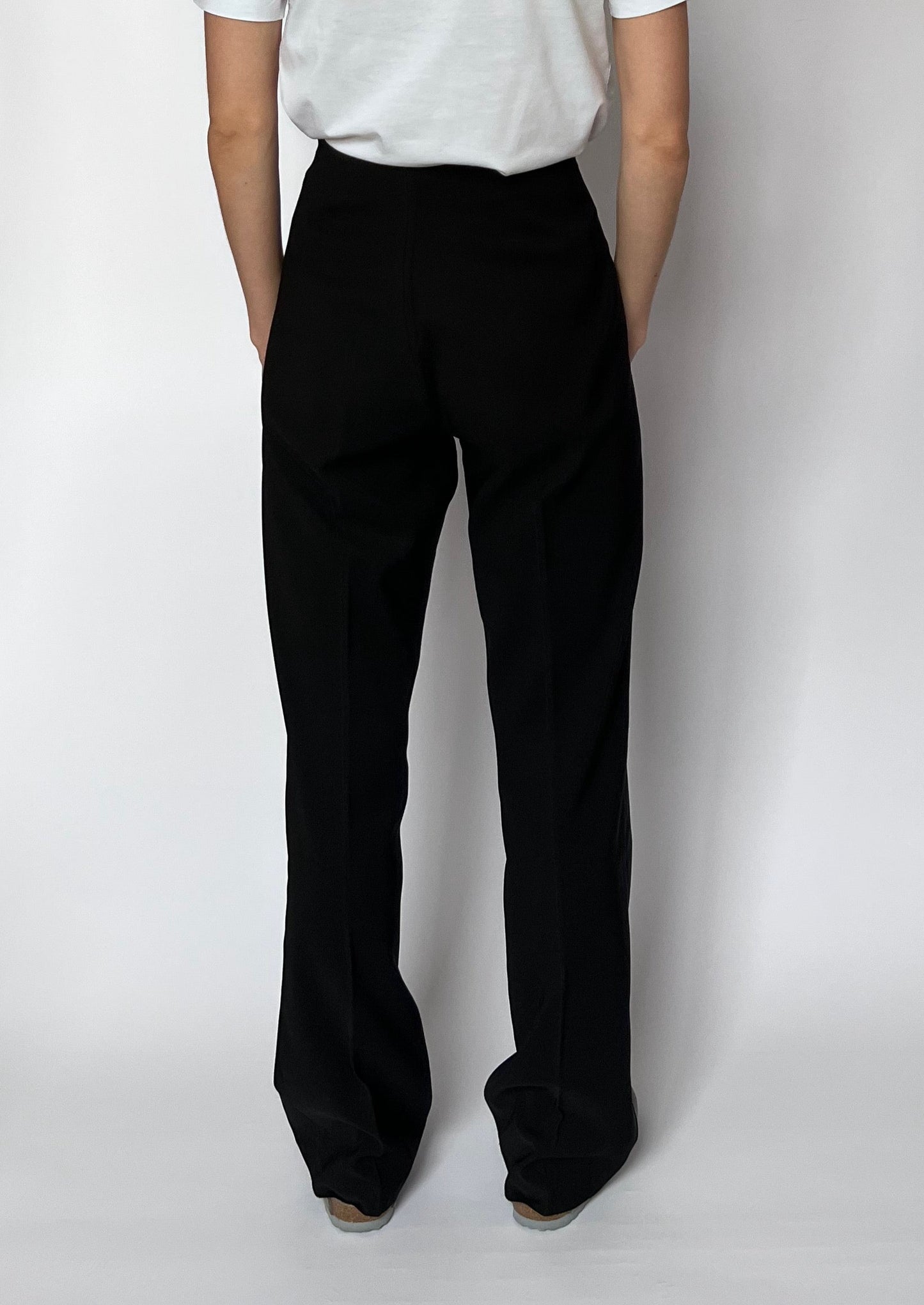 Essential 90s Black Straight Trousers W'29"