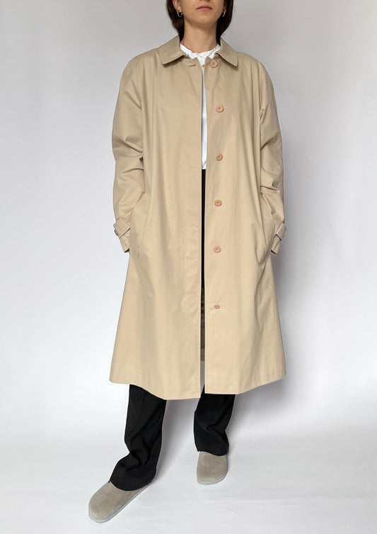 90s Minimal Mac Trench Coat S/M