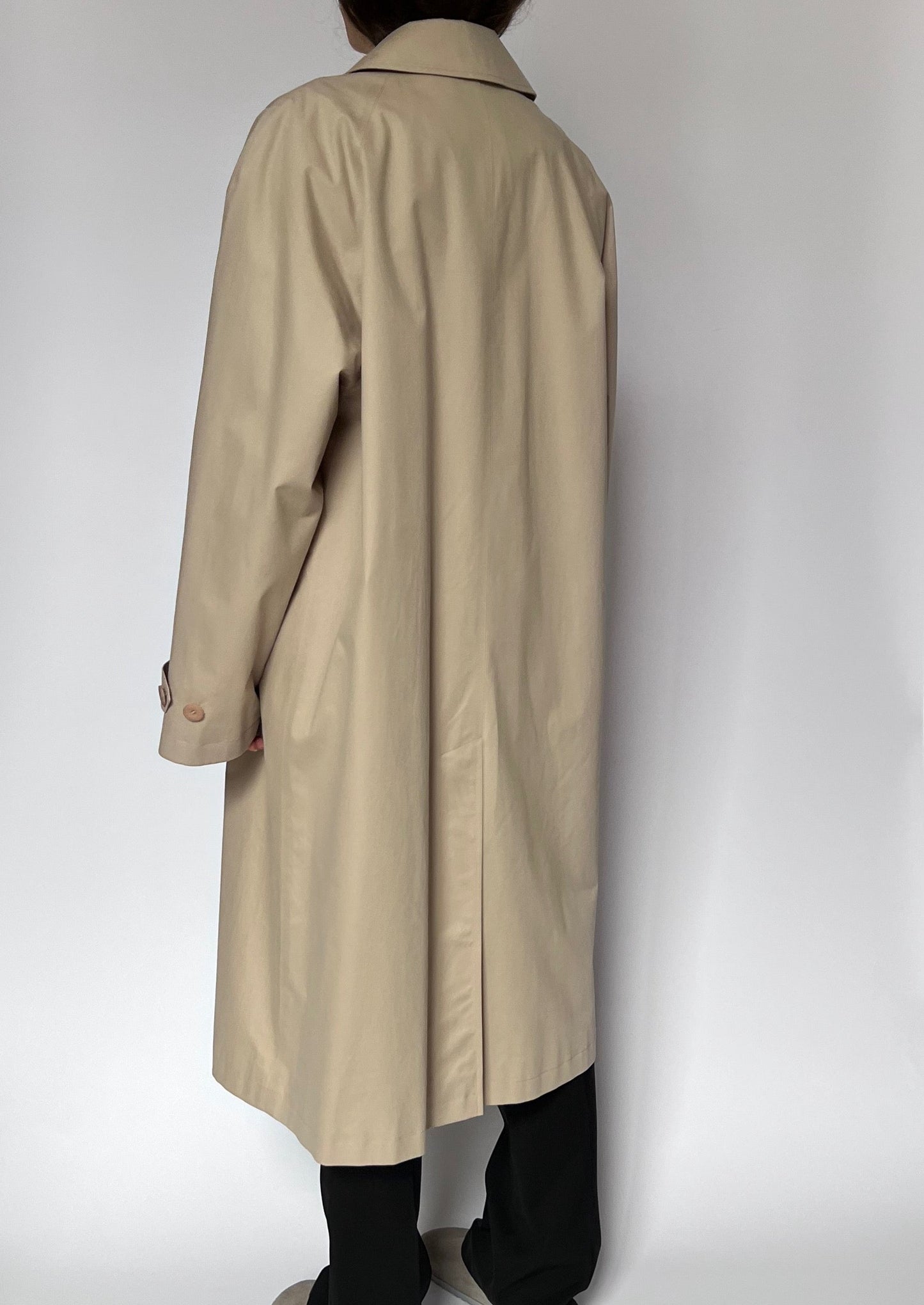 90s Minimal Mac Trench Coat S/M