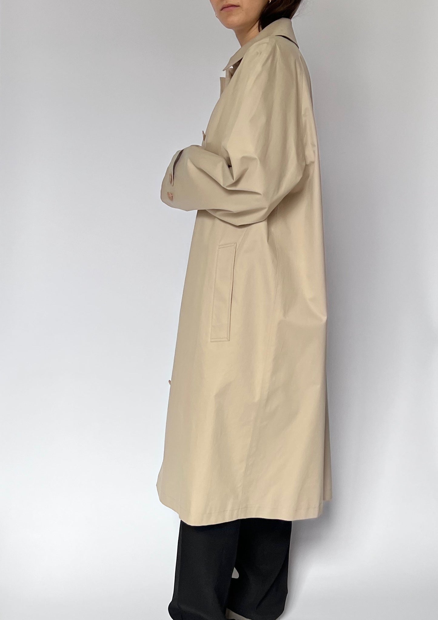 90s Minimal Mac Trench Coat S/M