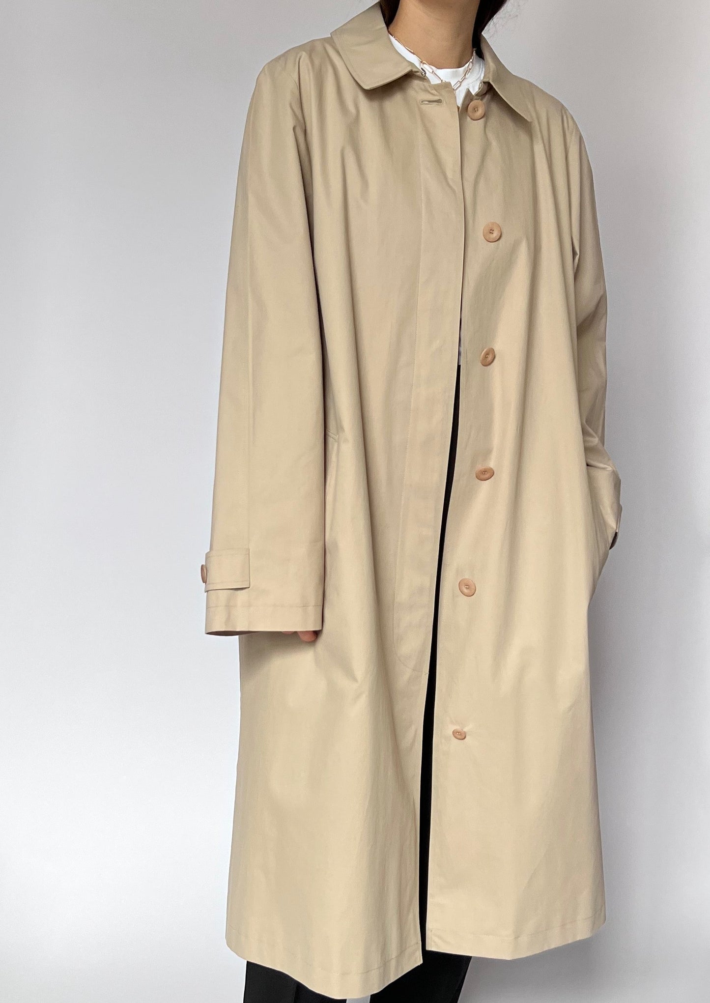 90s Minimal Mac Trench Coat S/M