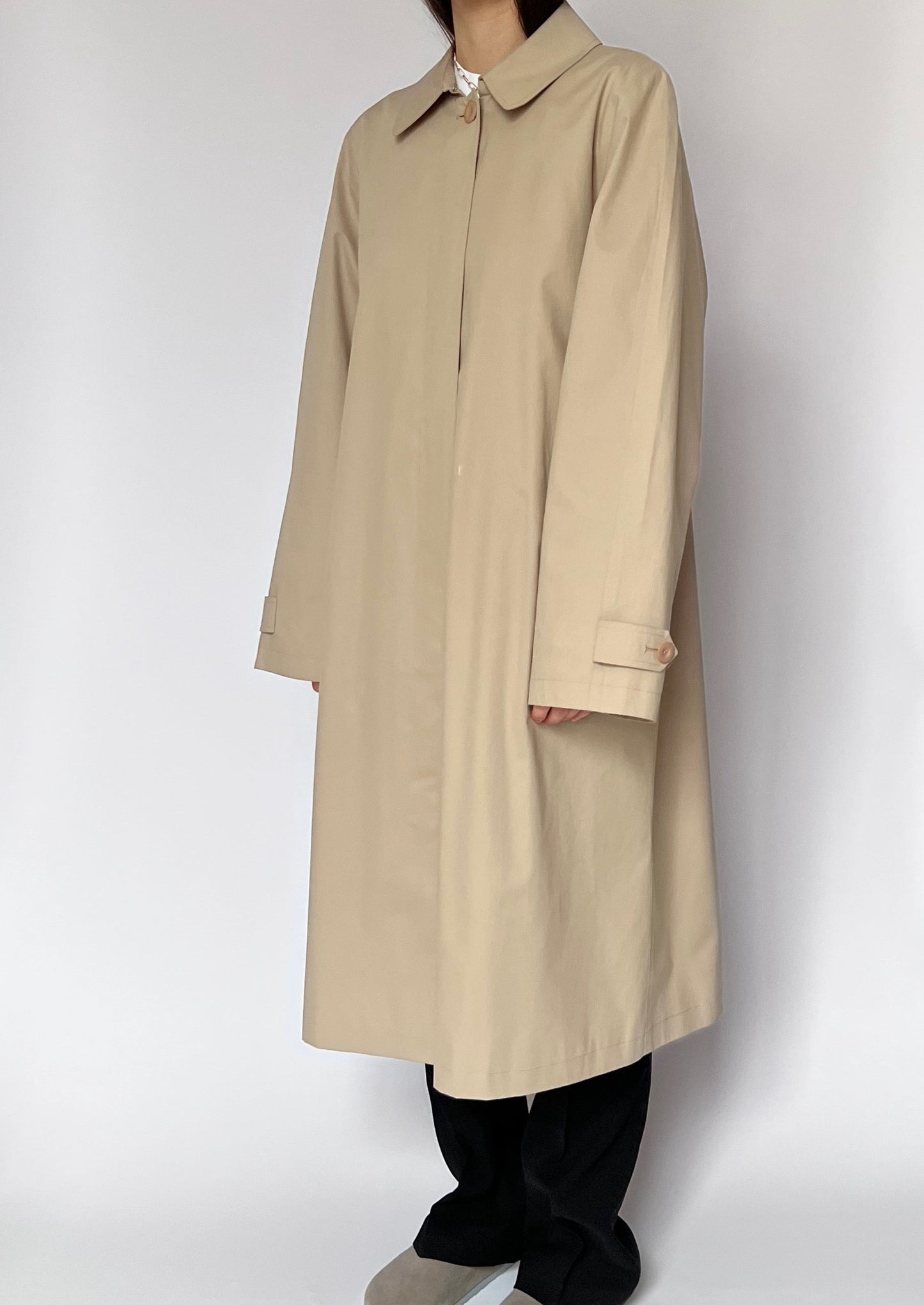 90s Minimal Mac Trench Coat S/M