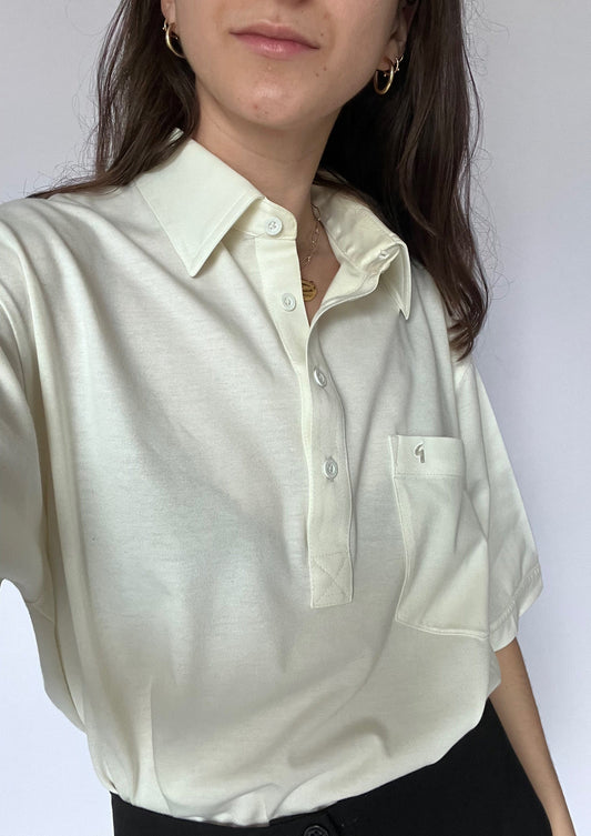 90s Unisex Half Placket Shirt S/M/L