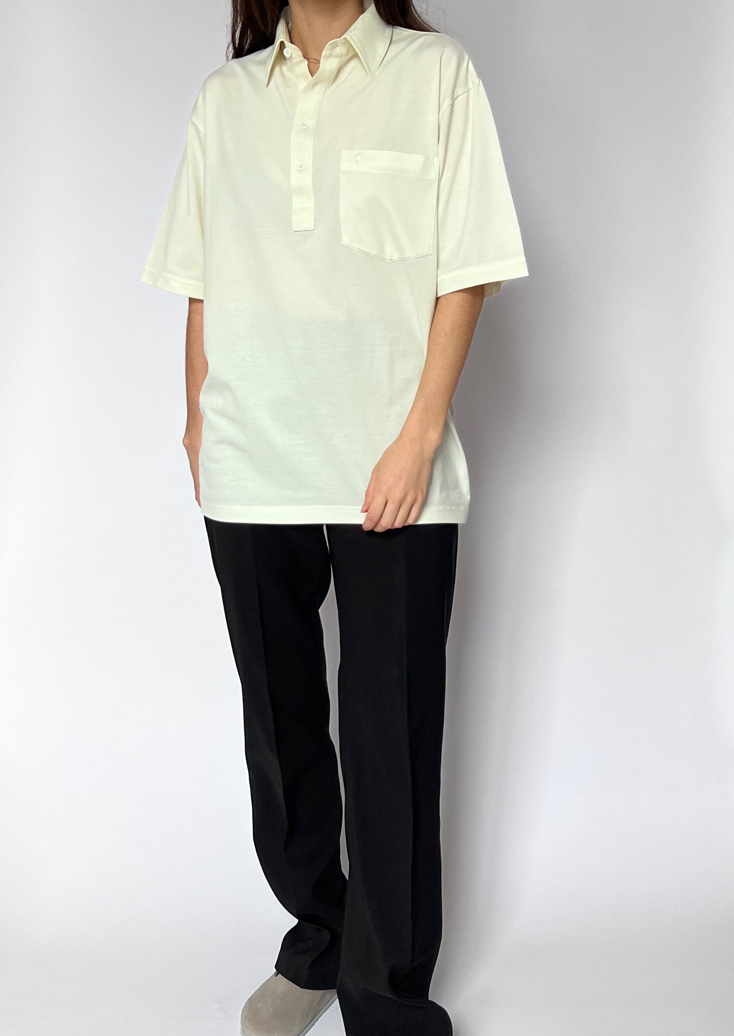 90s Unisex Half Placket Shirt S/M/L