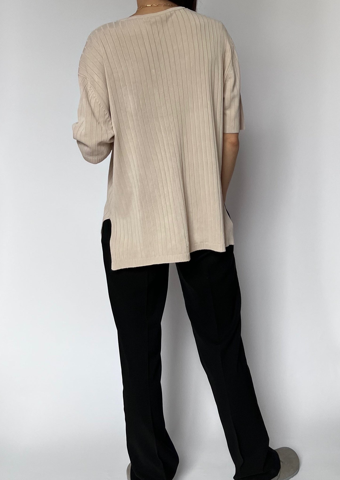 Ribbed Knitted T-Shirt S/M/L