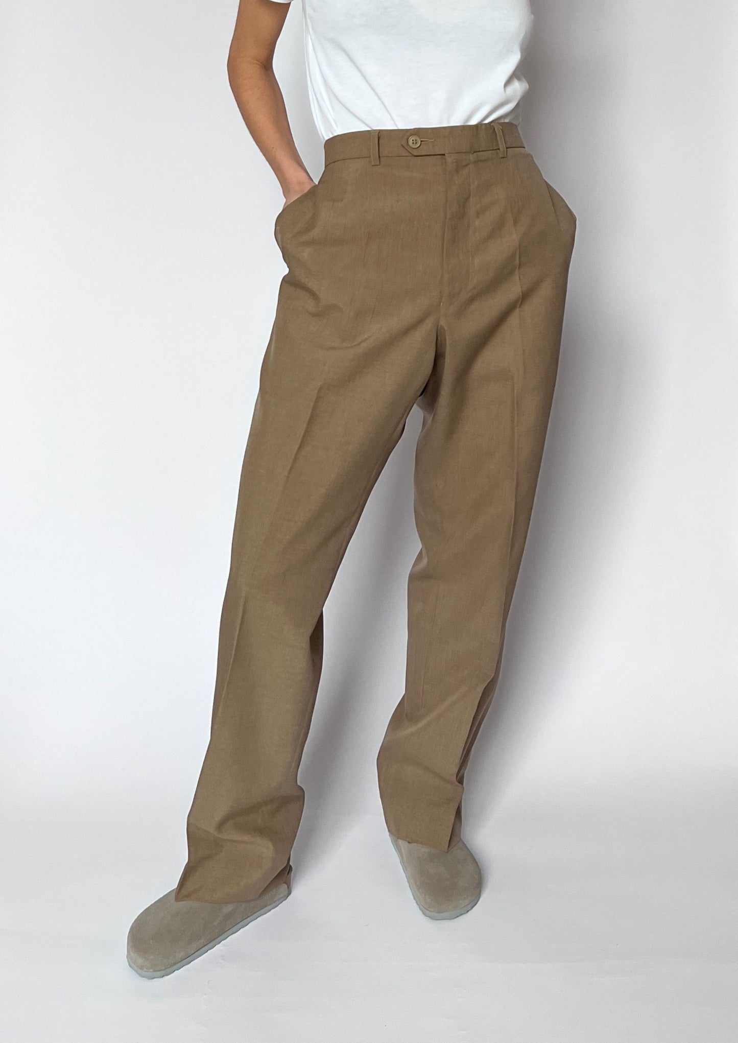 Neutral Wide Leg Suit Trousers W'34" L