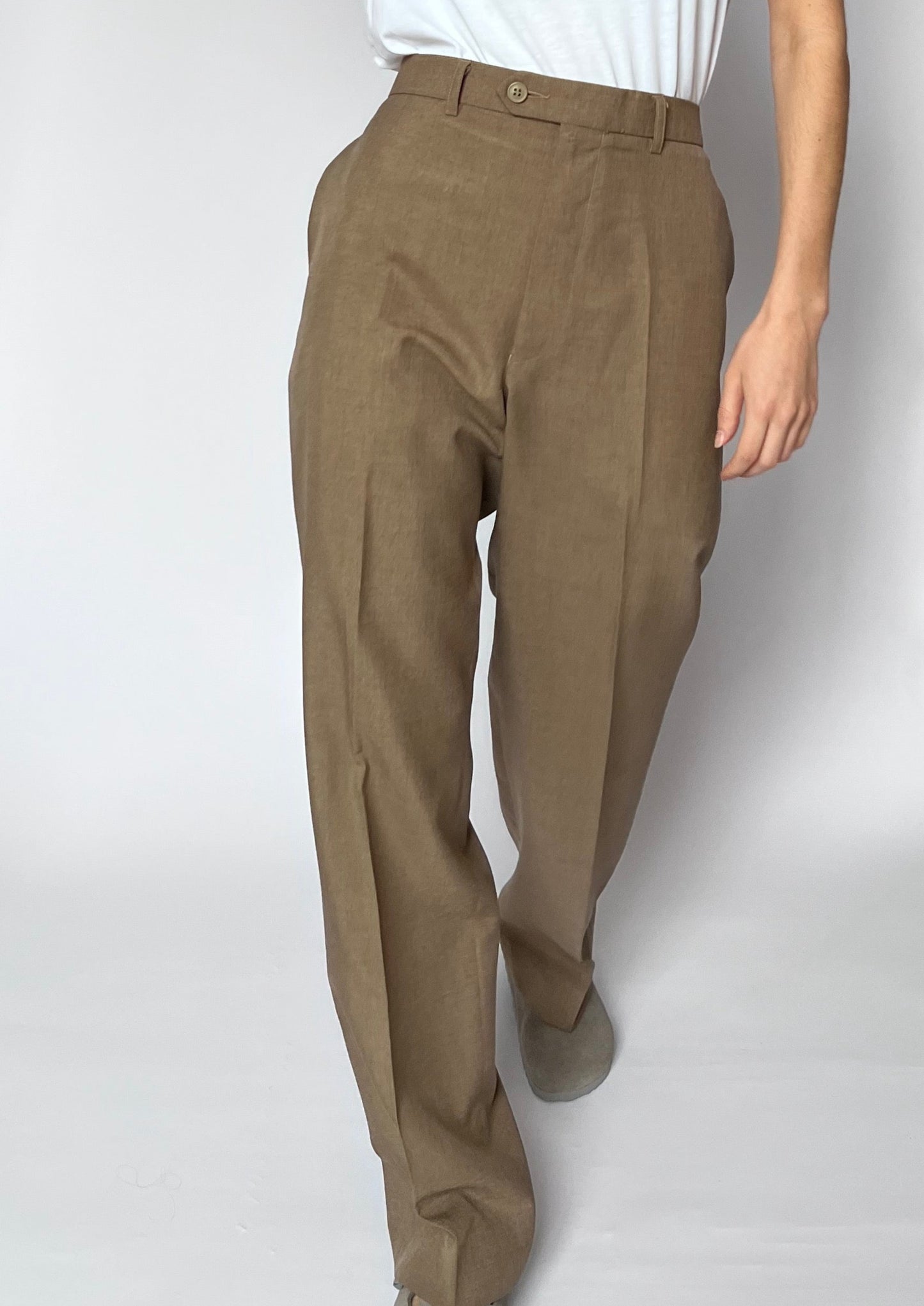 Neutral Wide Leg Suit Trousers W'34" L