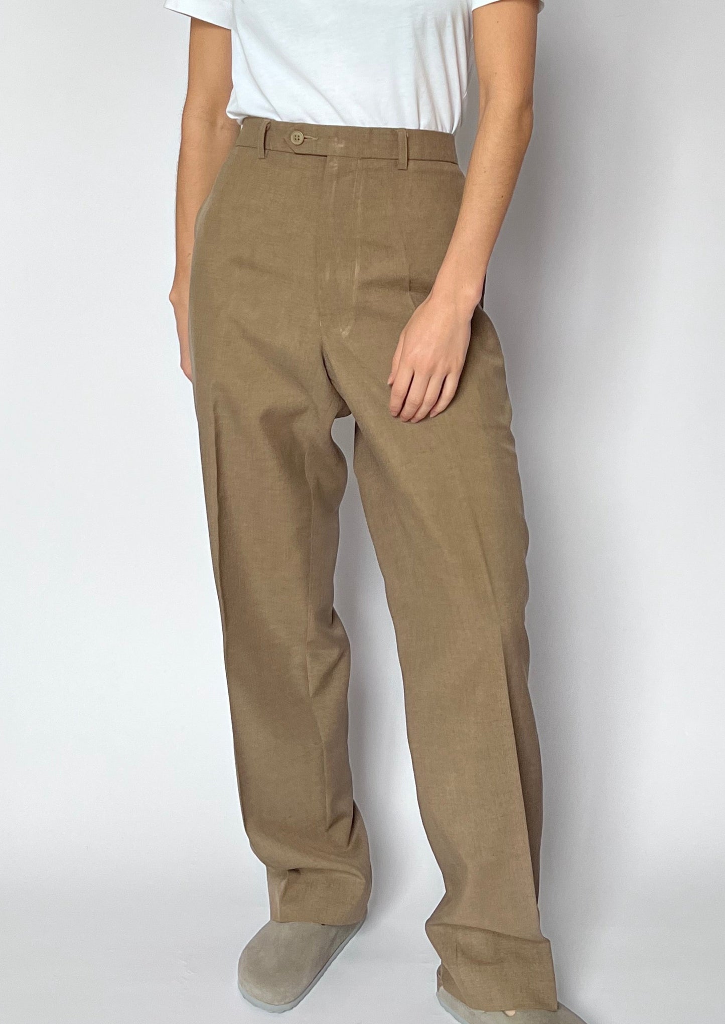 Neutral Wide Leg Suit Trousers W'34" L