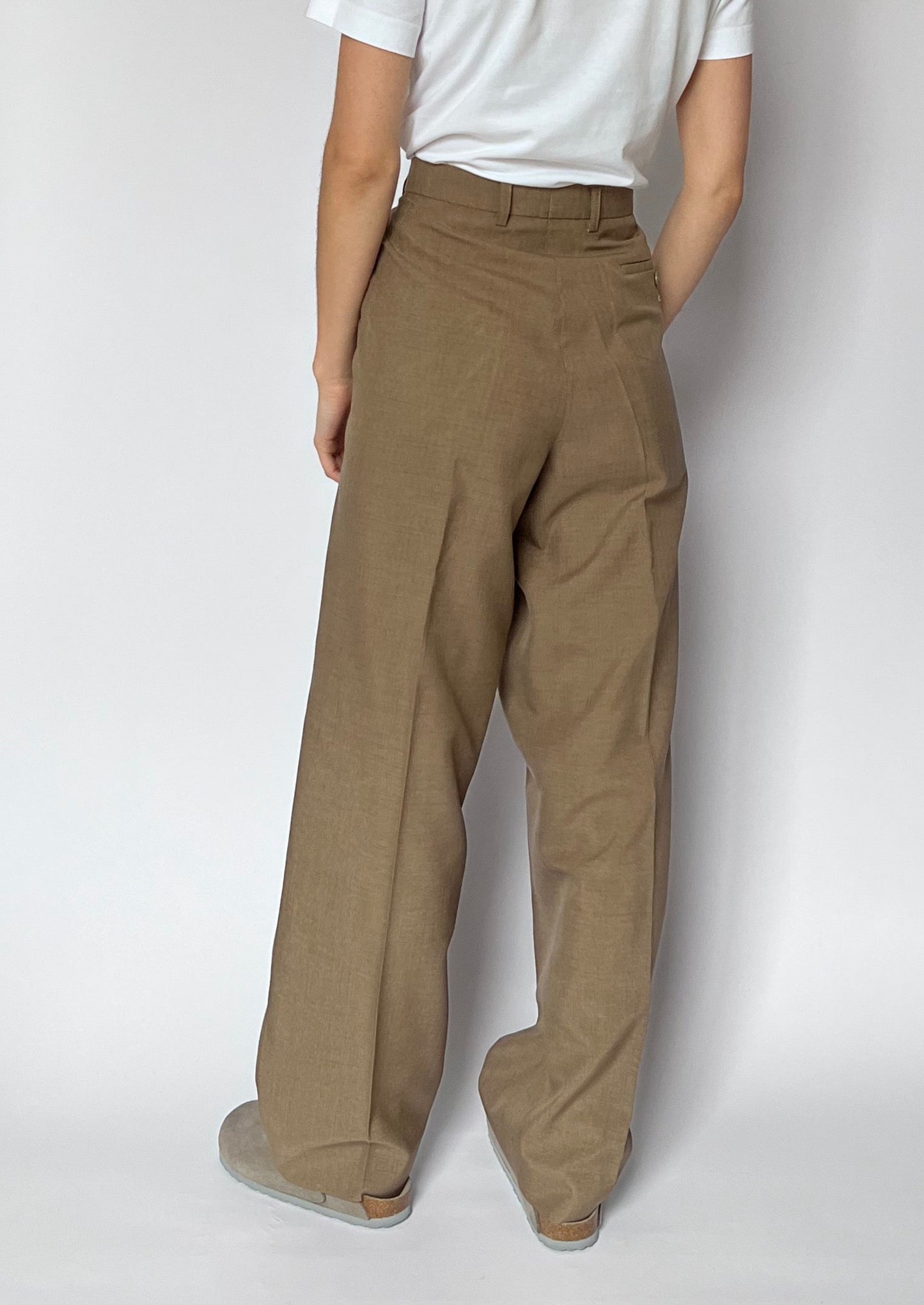 Neutral Wide Leg Suit Trousers W'34" L