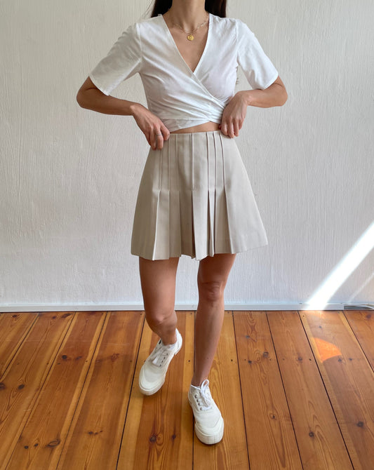 Vintage Beige Tennis Skirt Size S Waist 27"