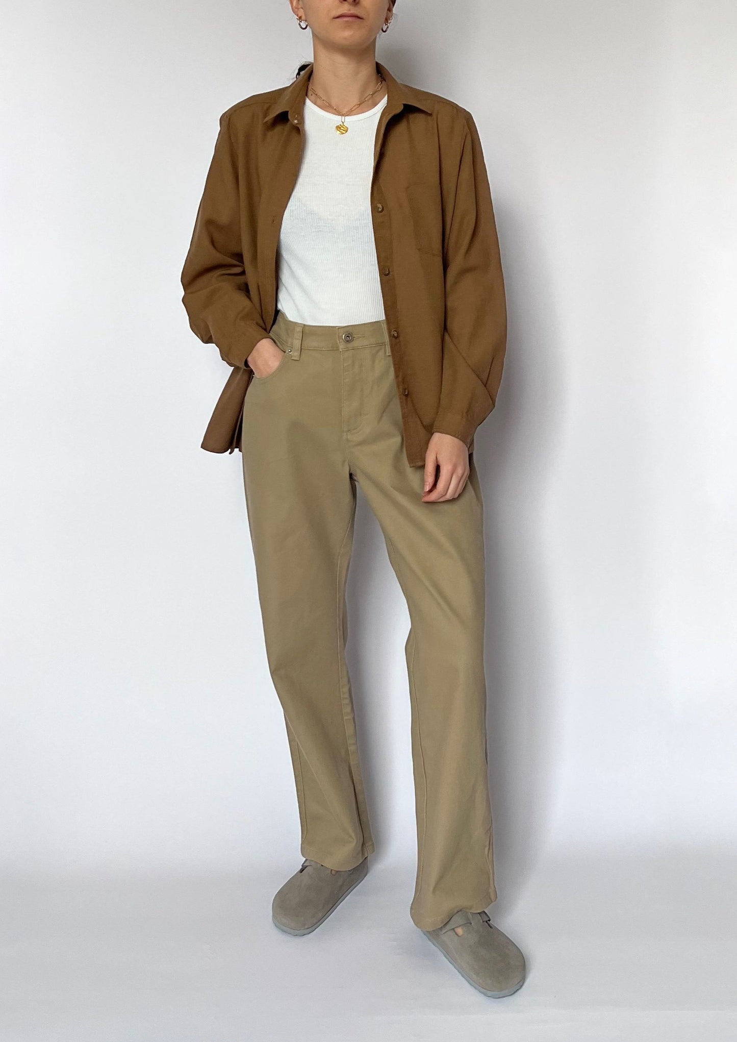 70s Brown Wool Shirt S/M