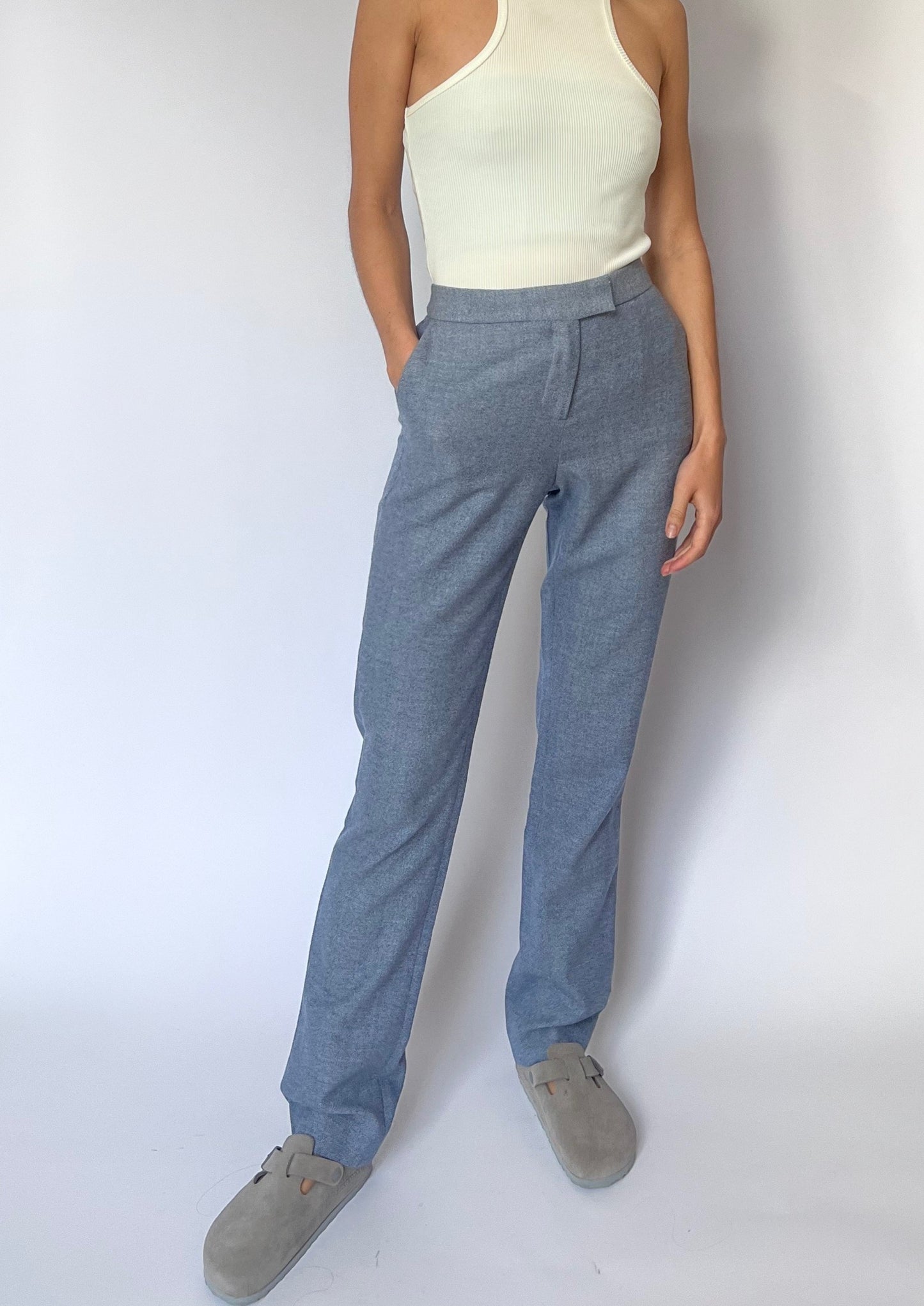 Wool Blue Marl Trousers S