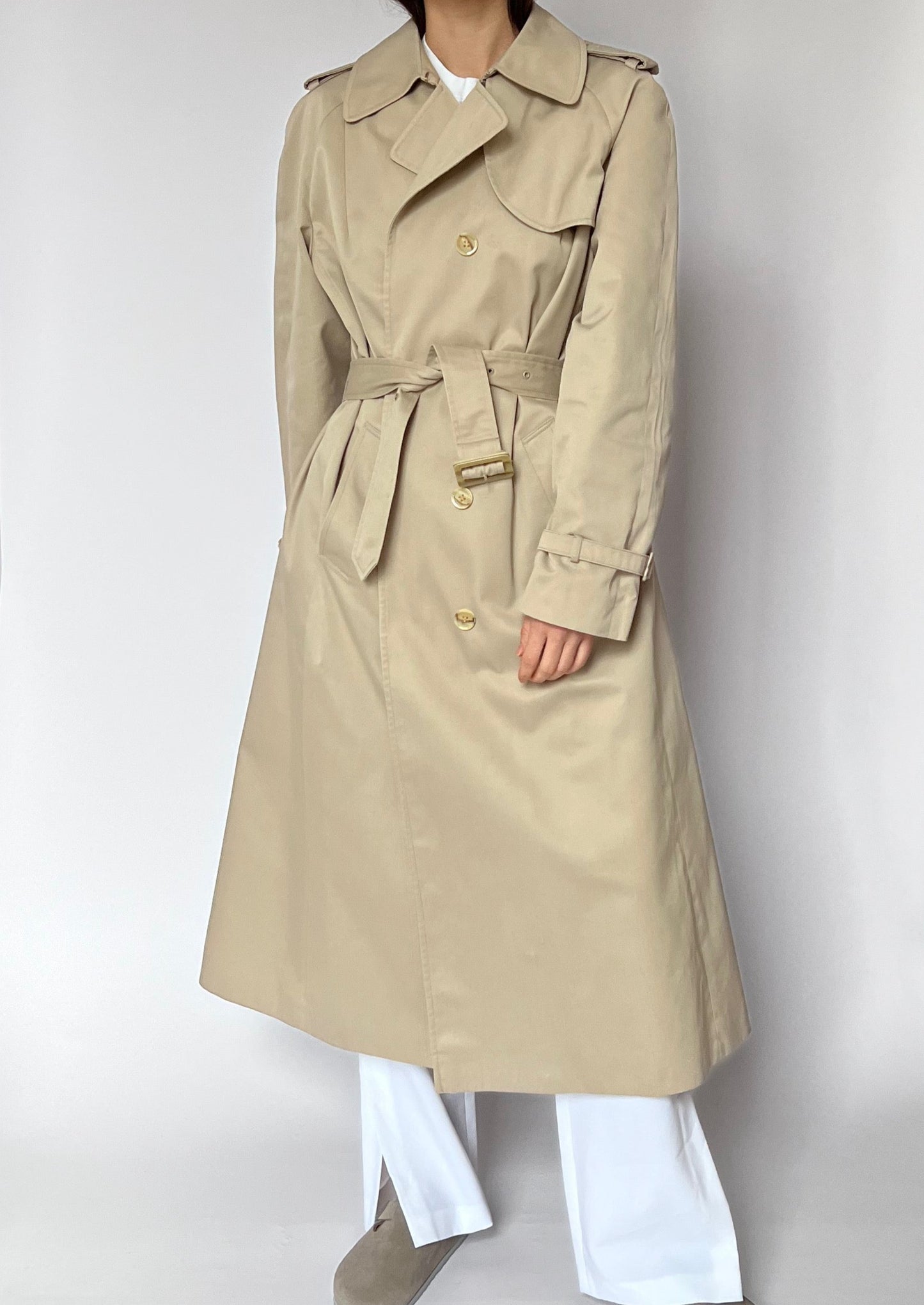 Neutral D-Ring Trench Coat S/M